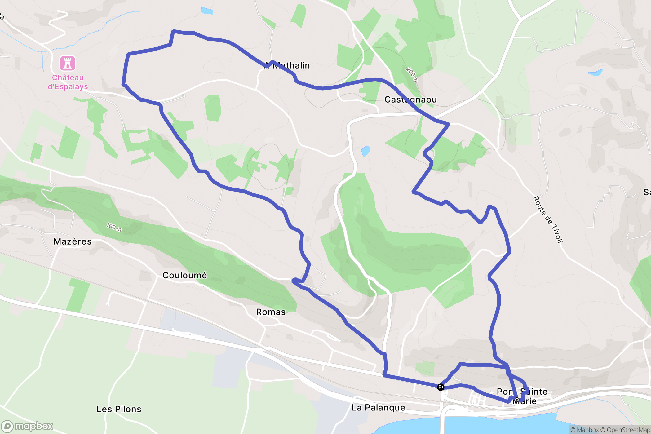 Port-Sainte-Marie : carte du parcours de randonnée - France