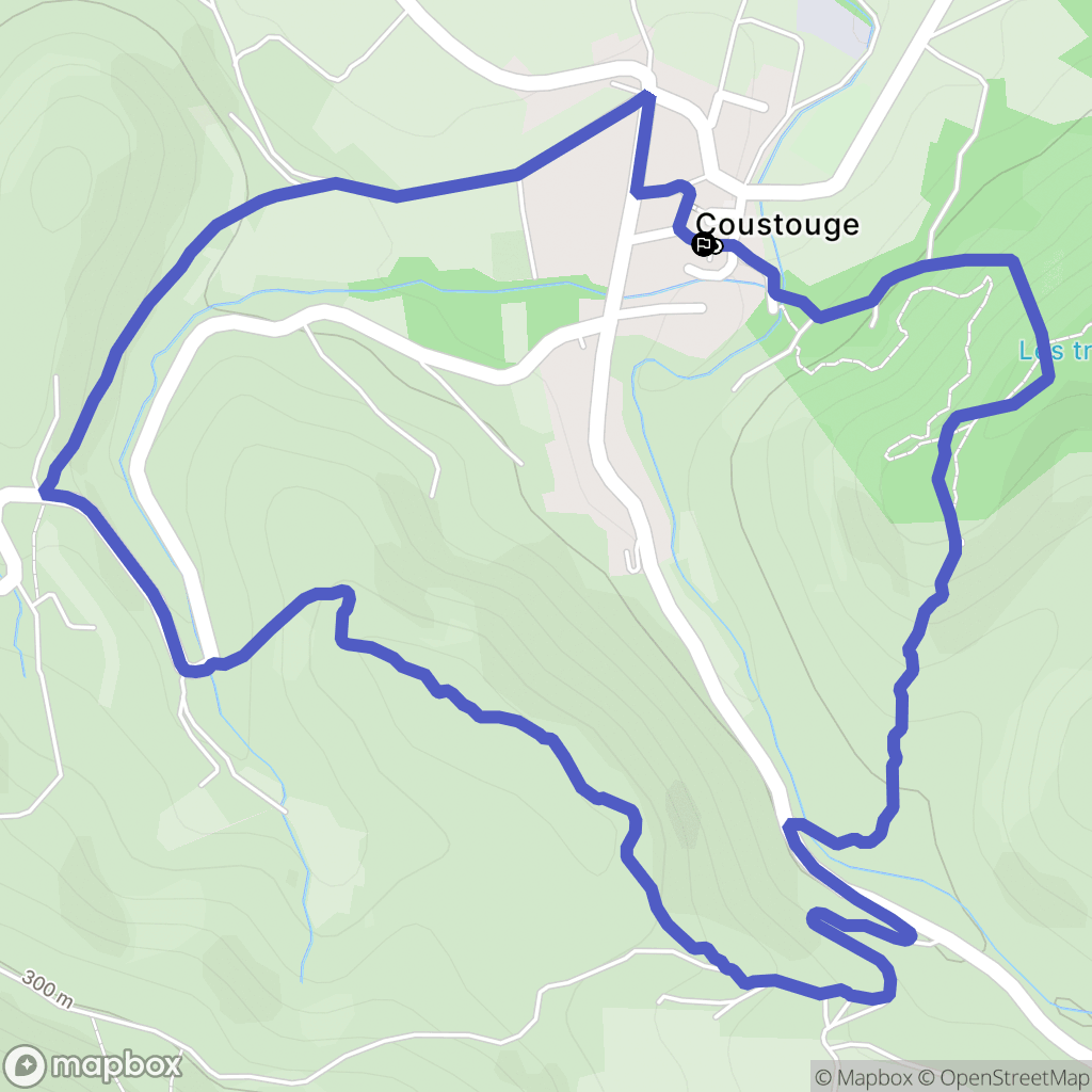 Coustouge : carte du parcours de randonnée - France
