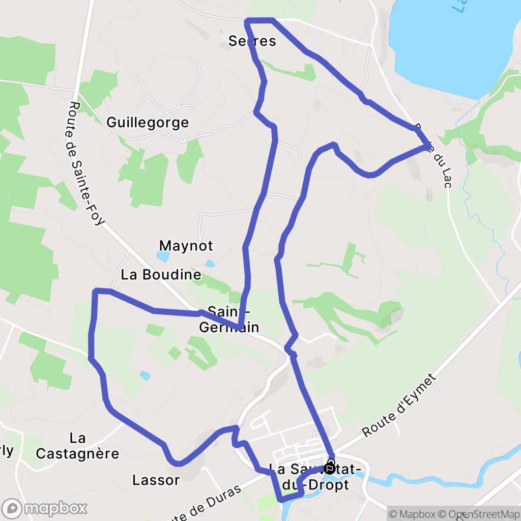 La Sauvetat-du-Dropt : carte du parcours de randonnée - France