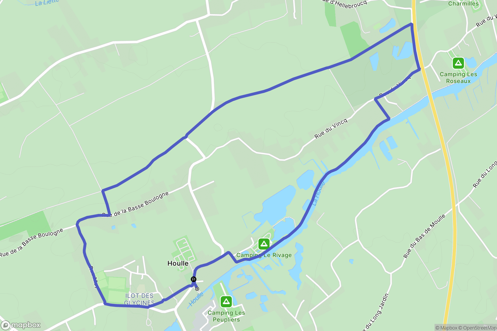 Houlle : carte du parcours de randonnée - France
