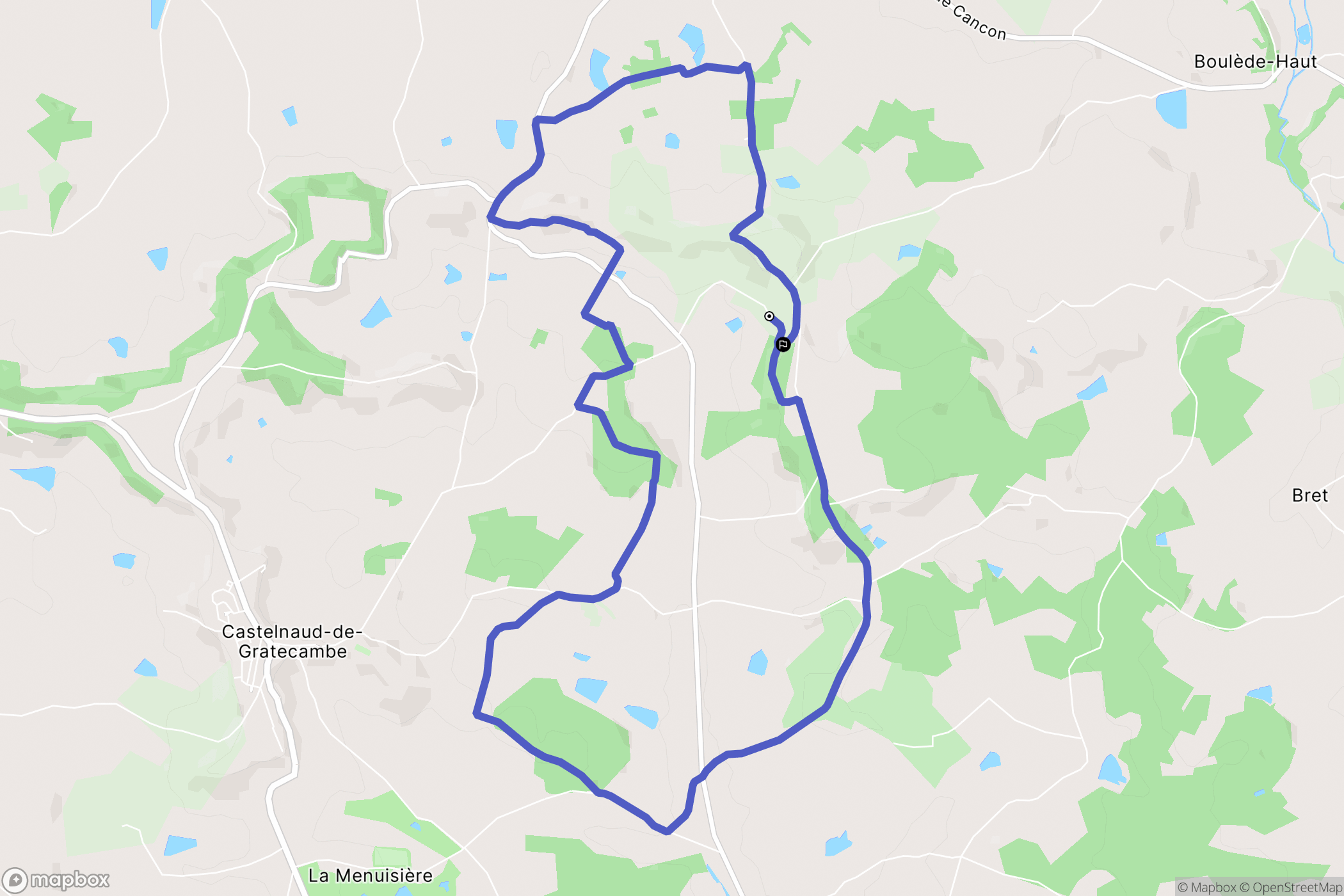 Castelnaud-de-Gratecambe : carte du parcours de randonnée - France
