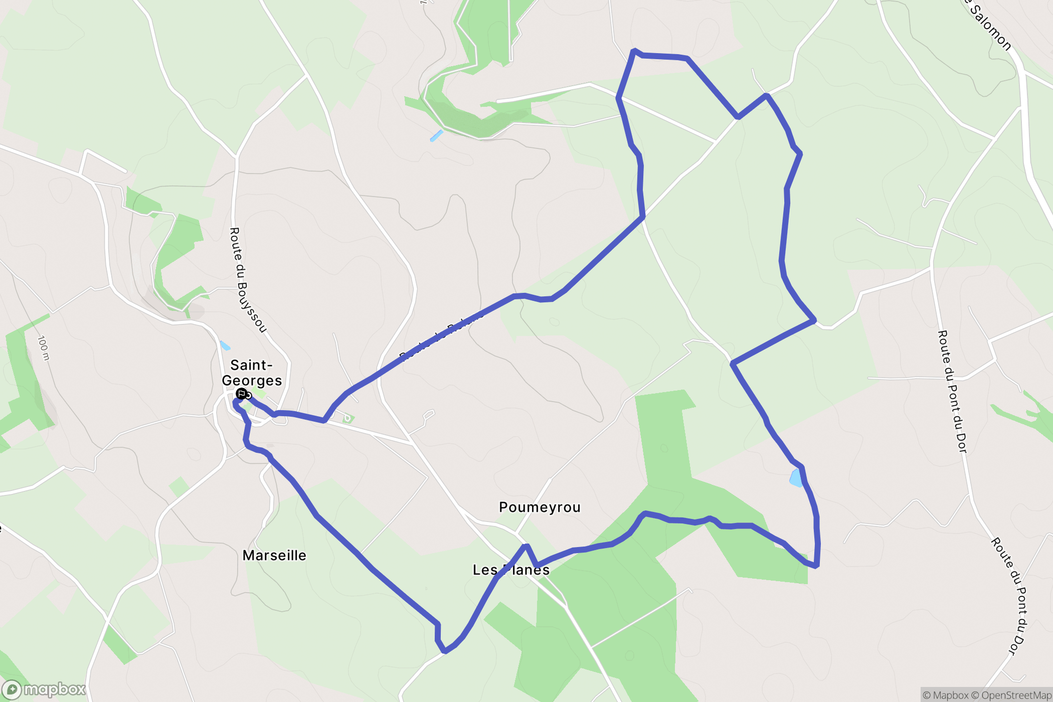 Saint-Georges : carte du parcours de randonnée - France