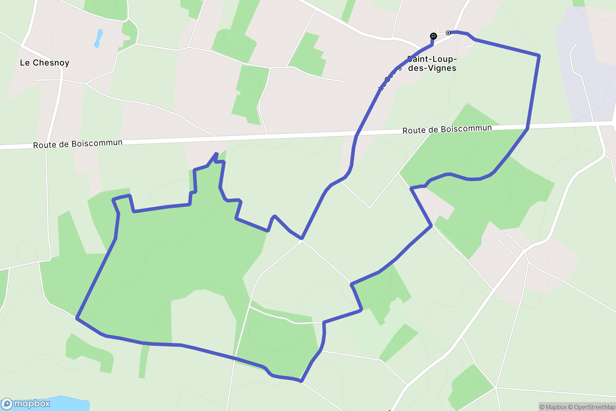 Saint-Loup-des-Vignes : carte du parcours de randonnée - France