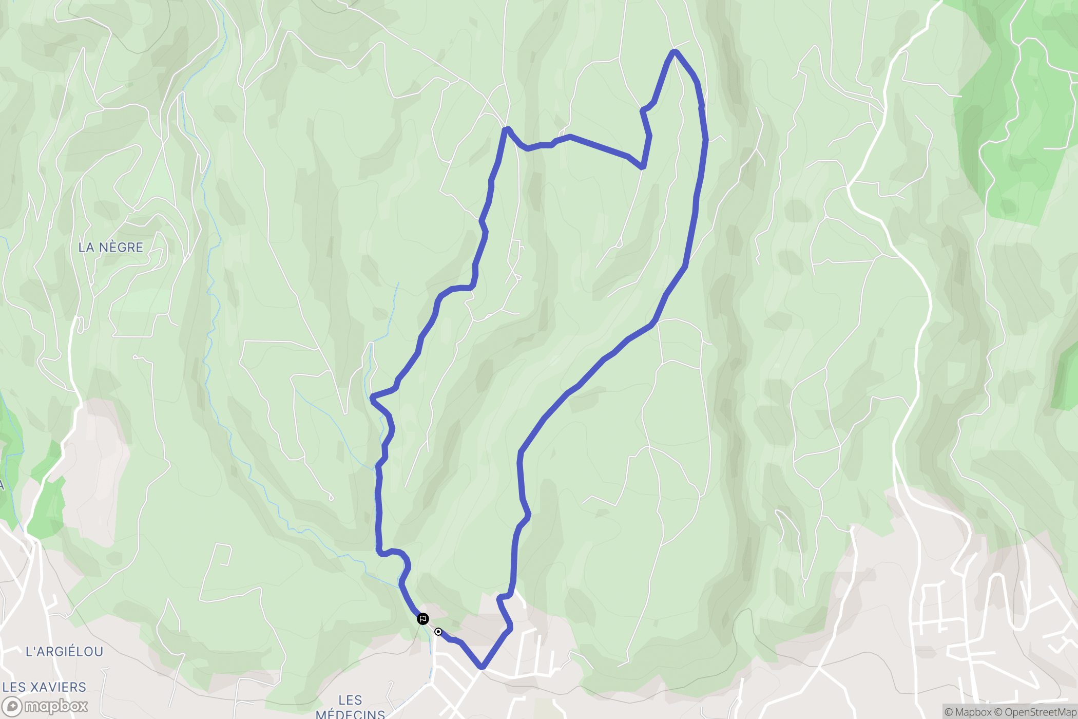 Plan-de-Cuques : carte du parcours de randonnée - France