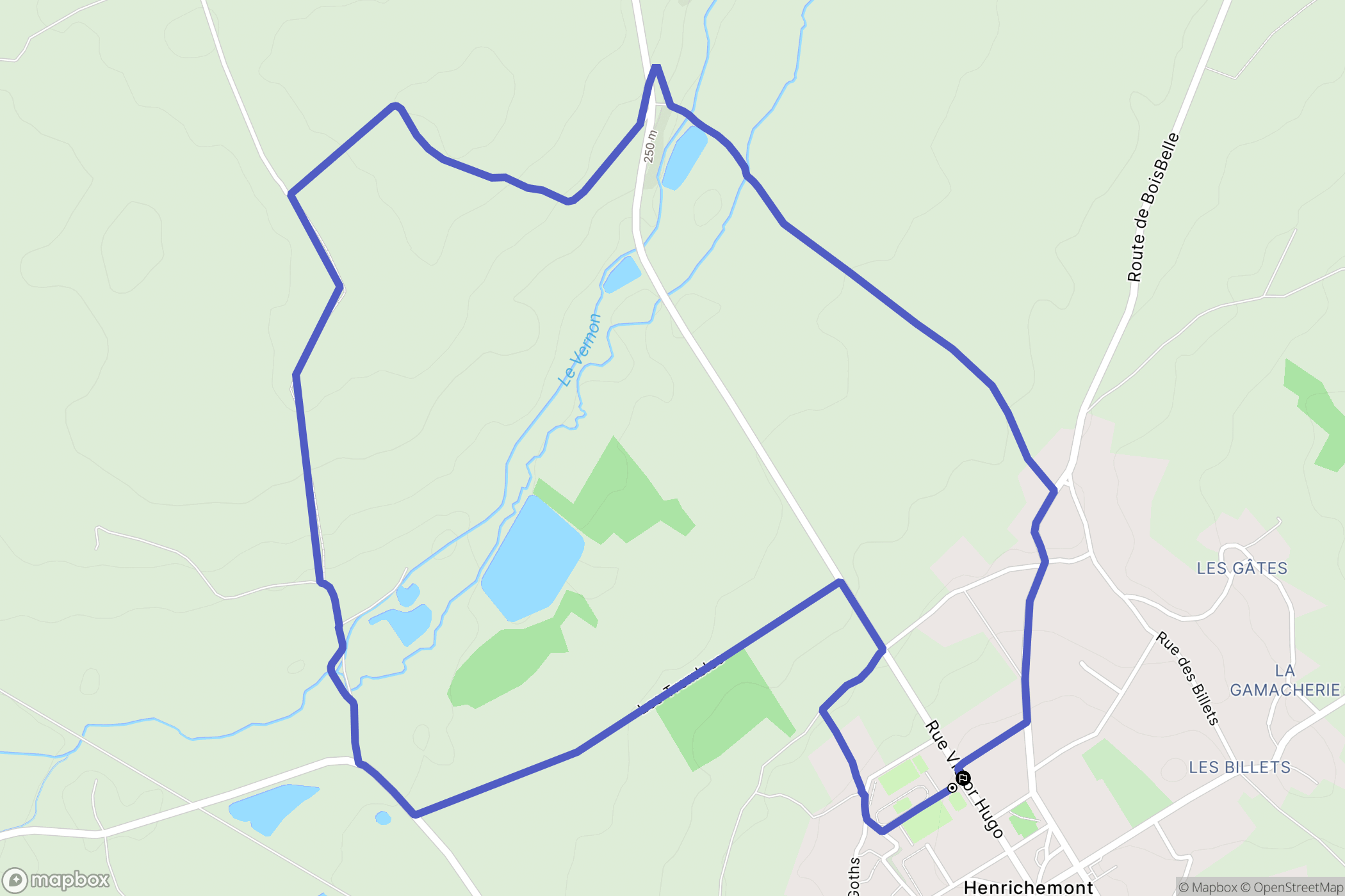 Henrichemont : carte du parcours de randonnée - France