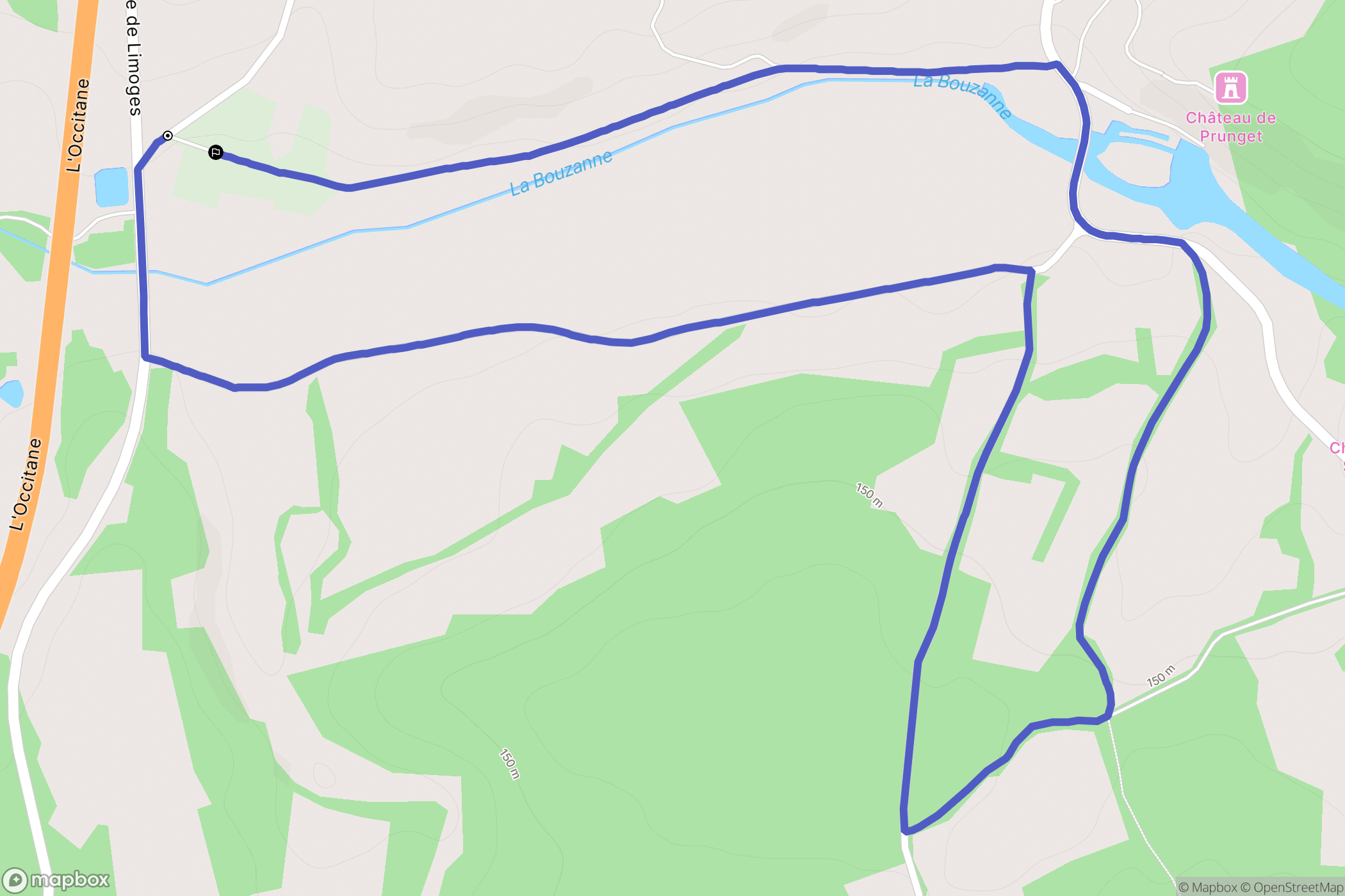Tendu : carte du parcours de randonnée - France