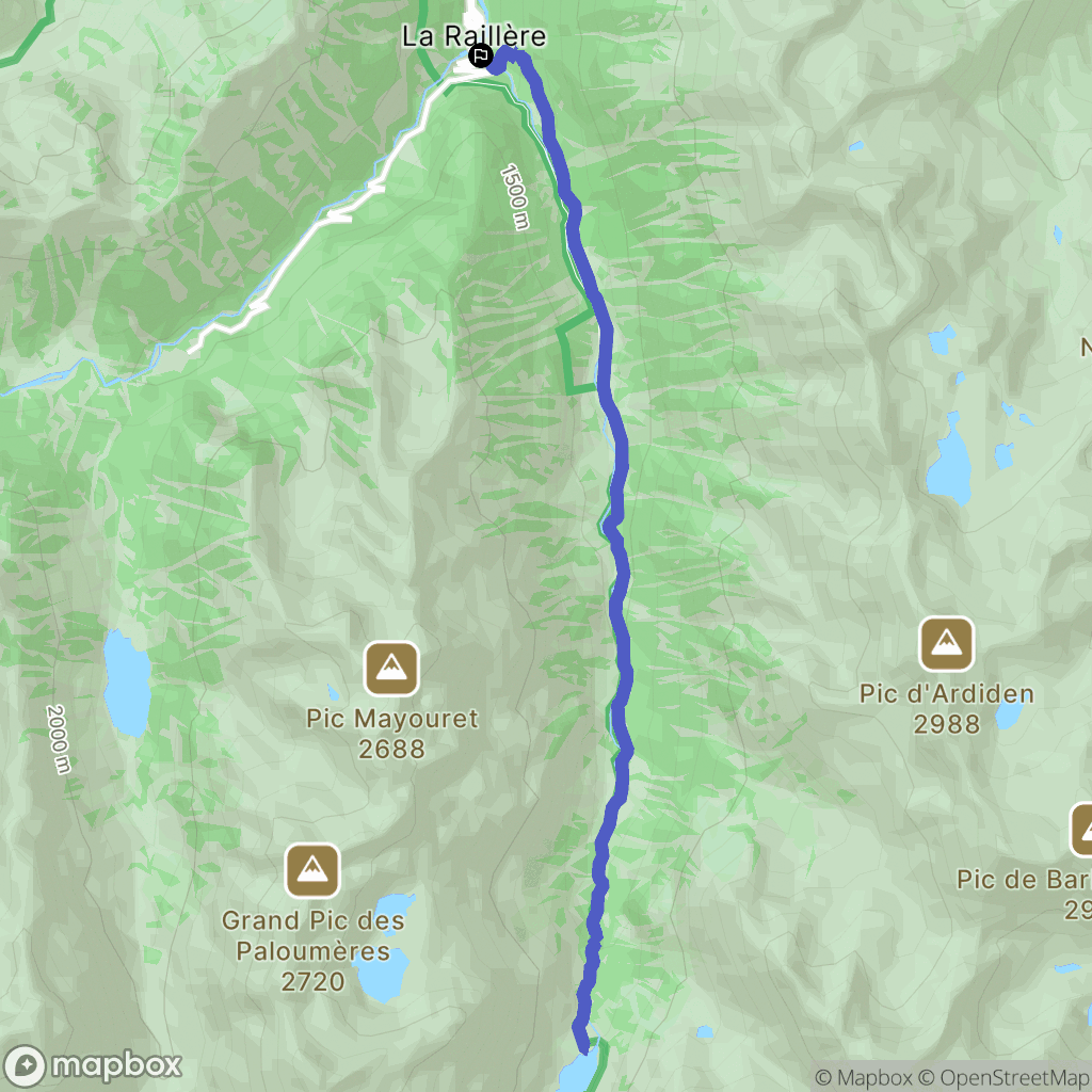 Cauterets : carte du parcours de randonnée - France