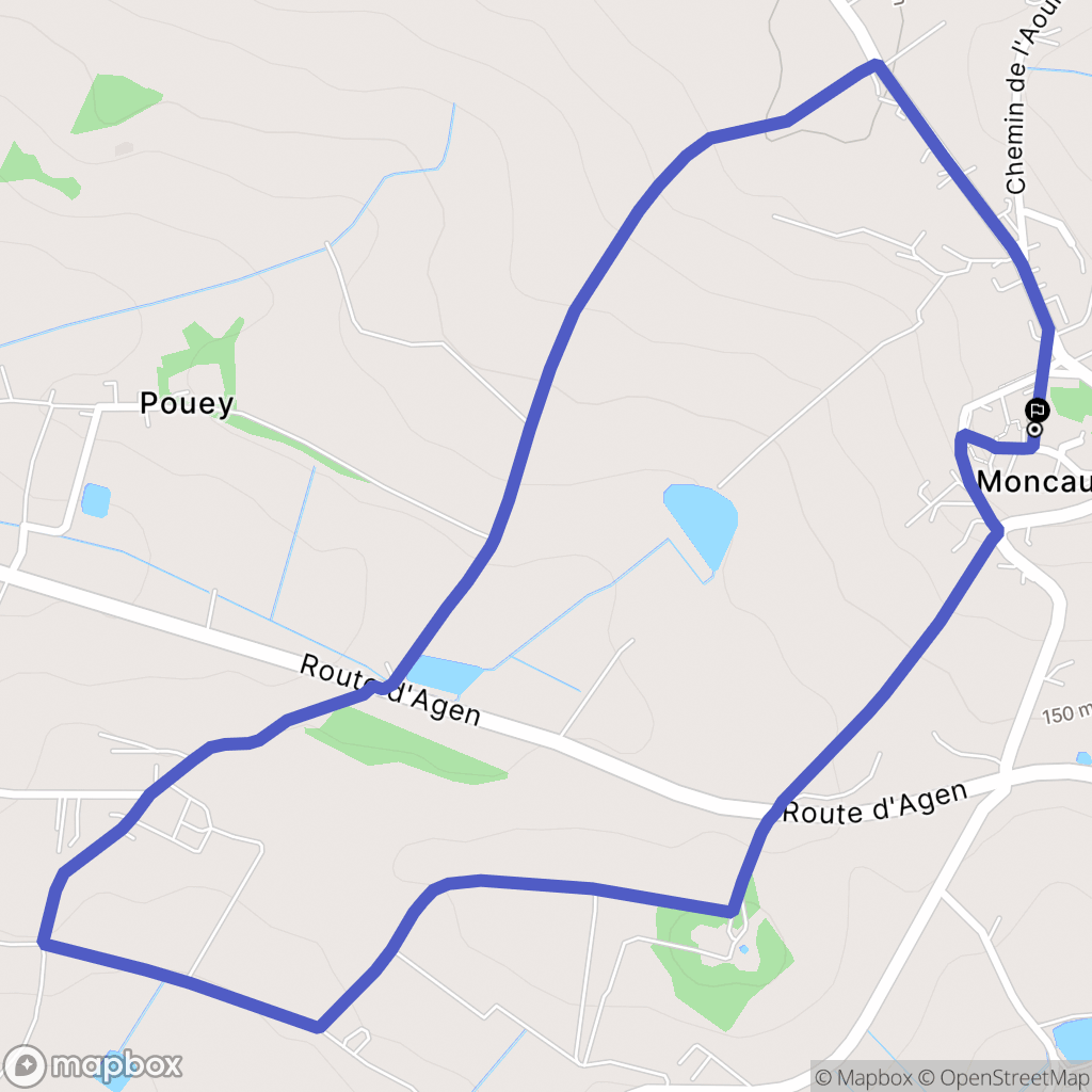 Moncaut : carte du parcours de randonnée - France
