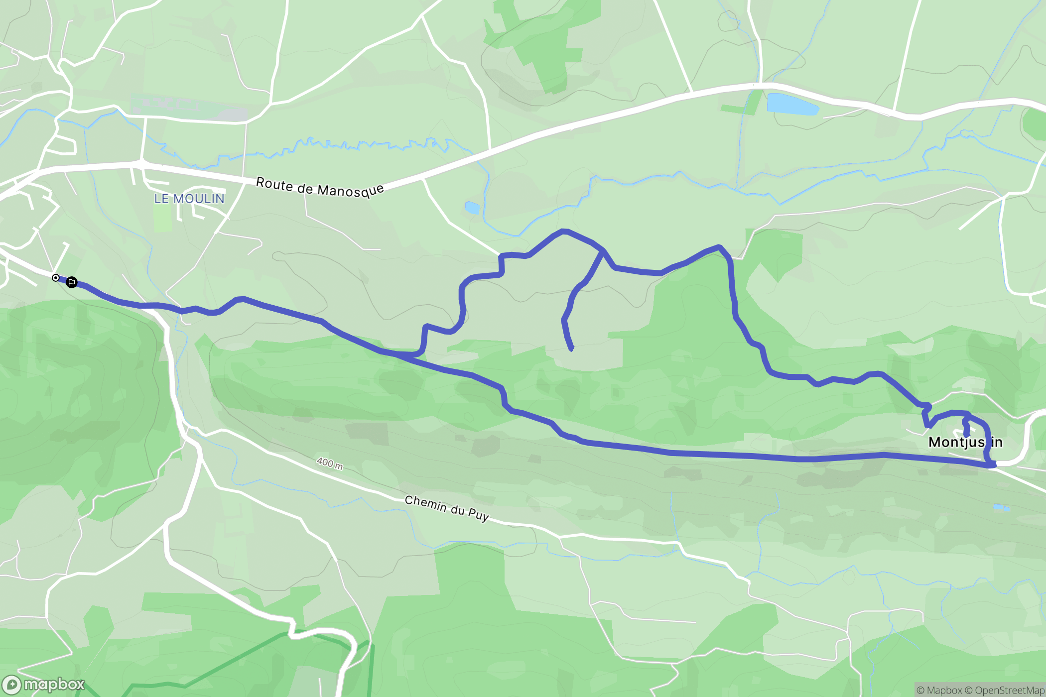 Céreste : carte du parcours de randonnée - France