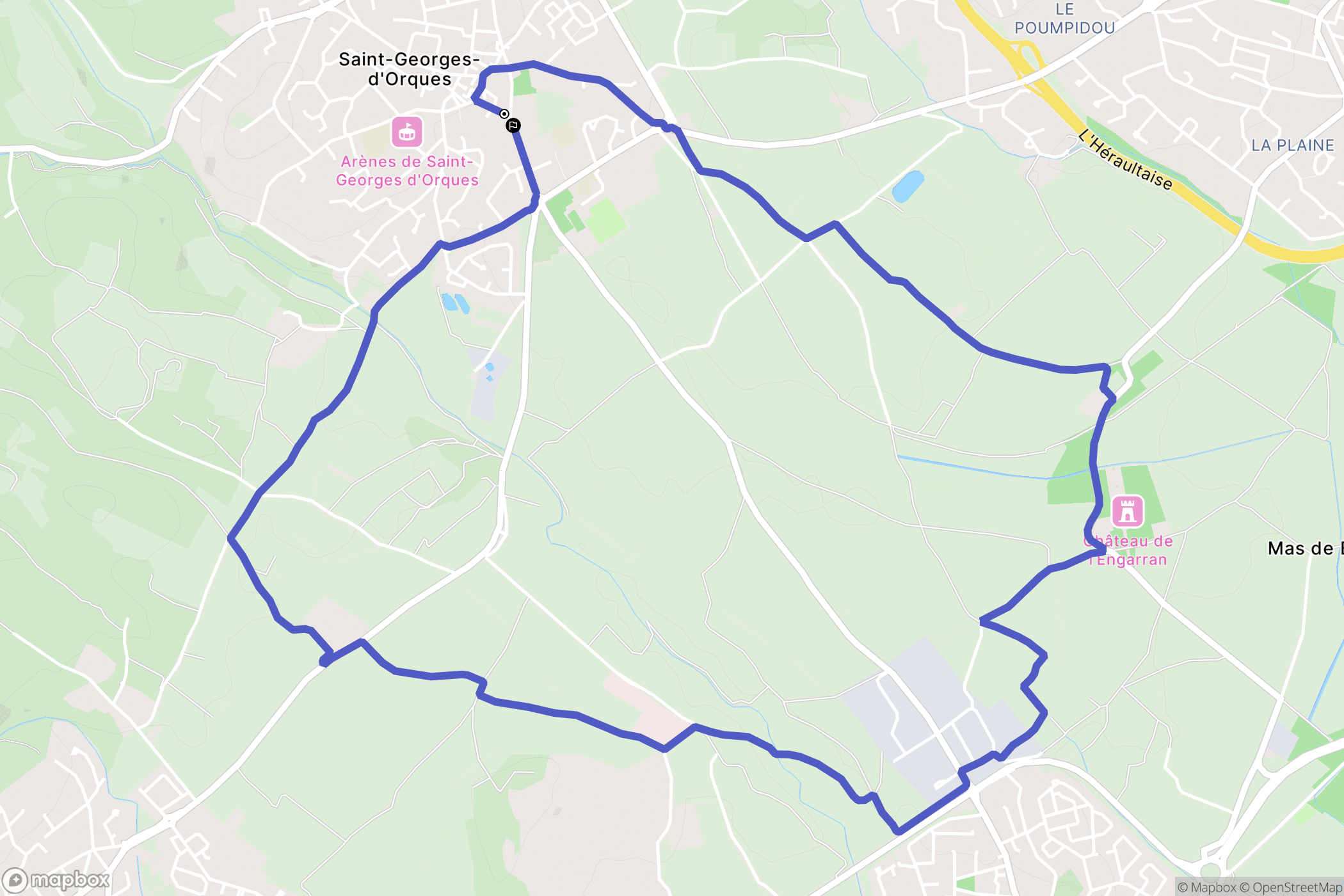 Saint-Georges-d'Orques : carte du parcours de randonnée - France