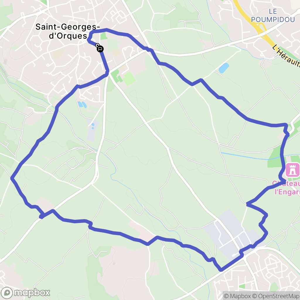 Saint-Georges-d'Orques : carte du parcours de randonnée - France