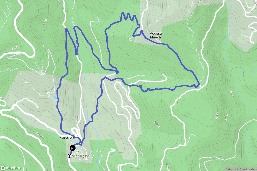 Saint-Martial : carte du parcours de randonnée - France