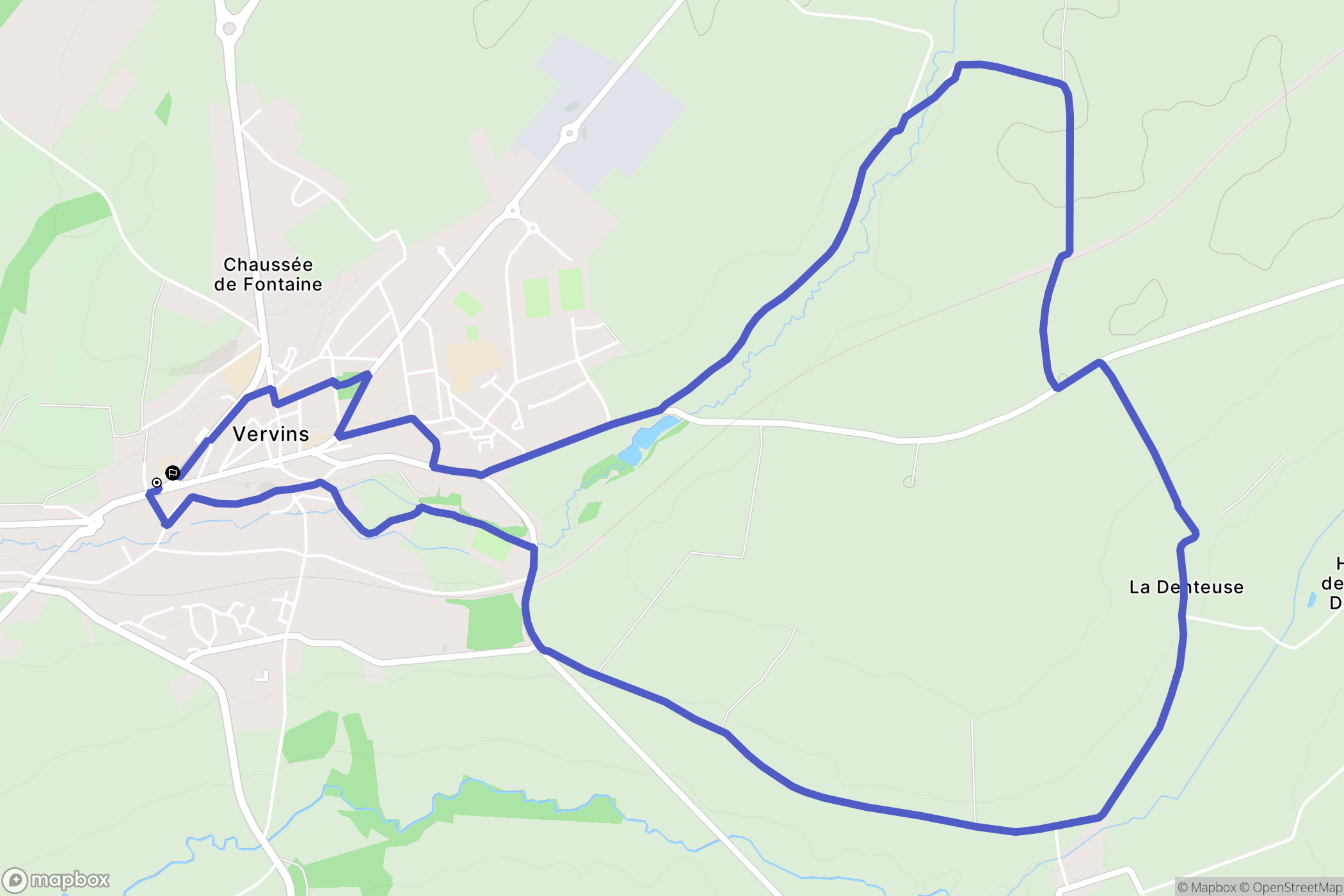 Vervins : carte du parcours de randonnée - France