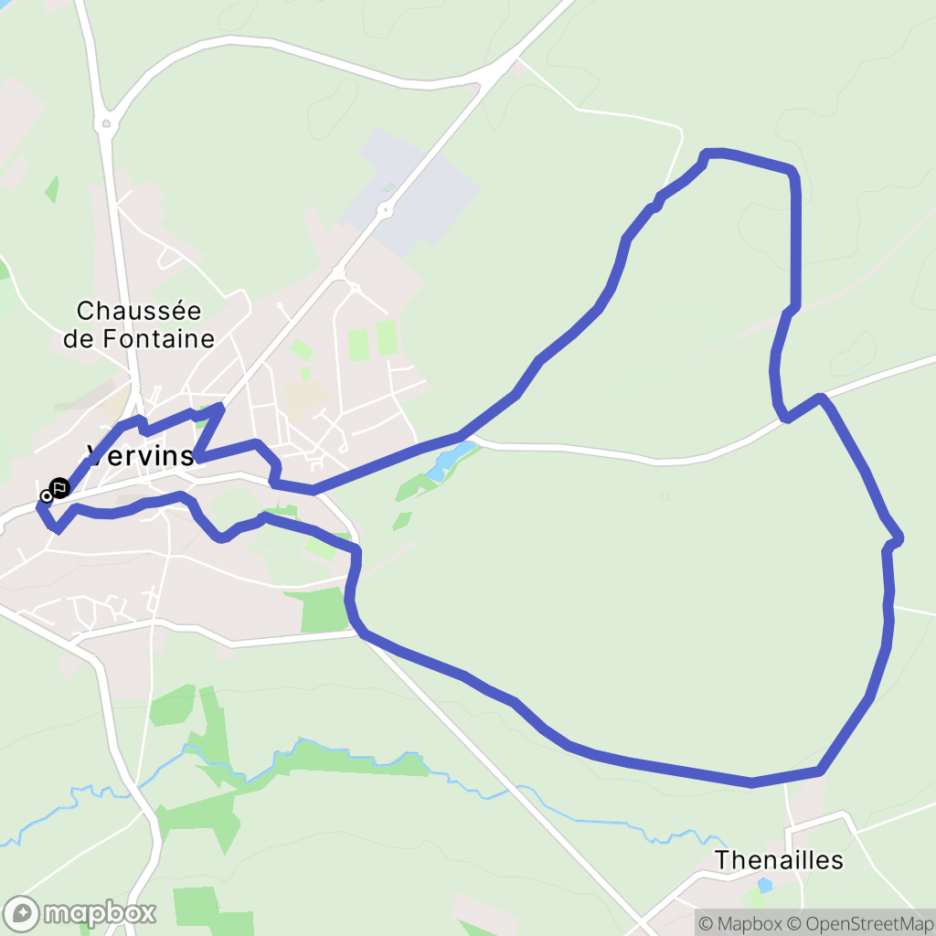 Vervins : carte du parcours de randonnée - France
