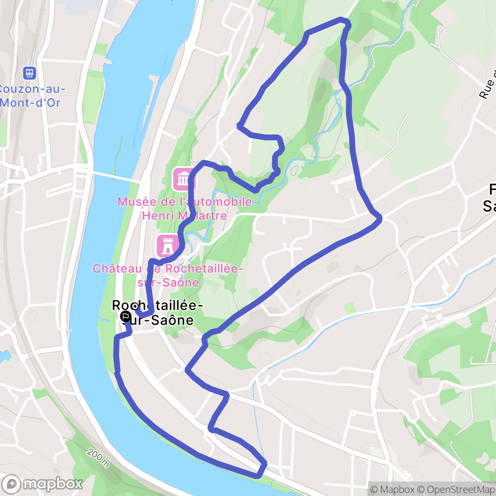 Rochetaillée-sur-Saône : carte du parcours de randonnée - France