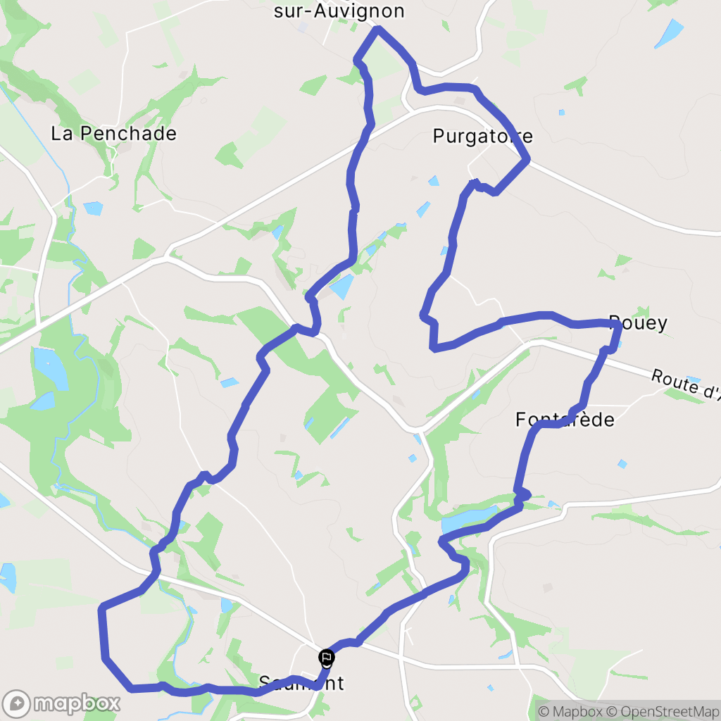 Saumont : carte du parcours de randonnée - France