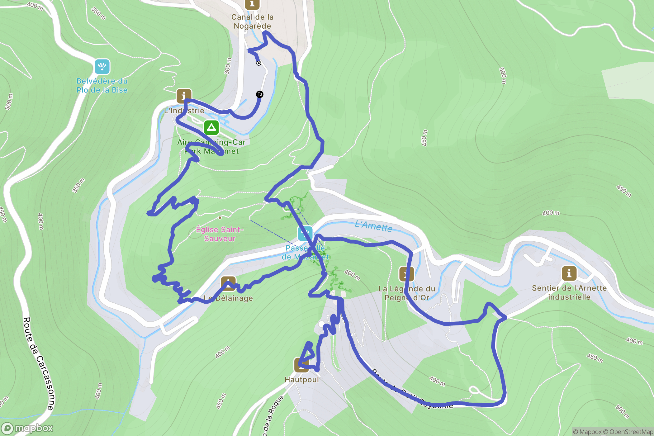 Les Cabanes du Gua, Hautpoul: routekaart voor buitenactiviteiten - France