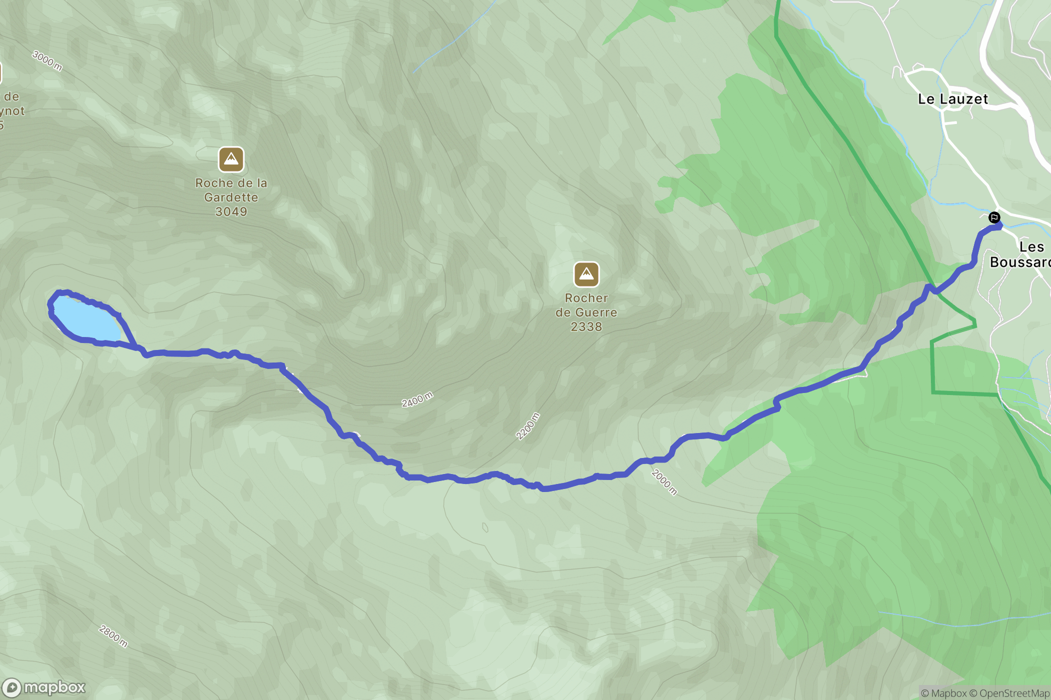 Le Monêtier-les-Bains : carte du parcours de randonnée - France