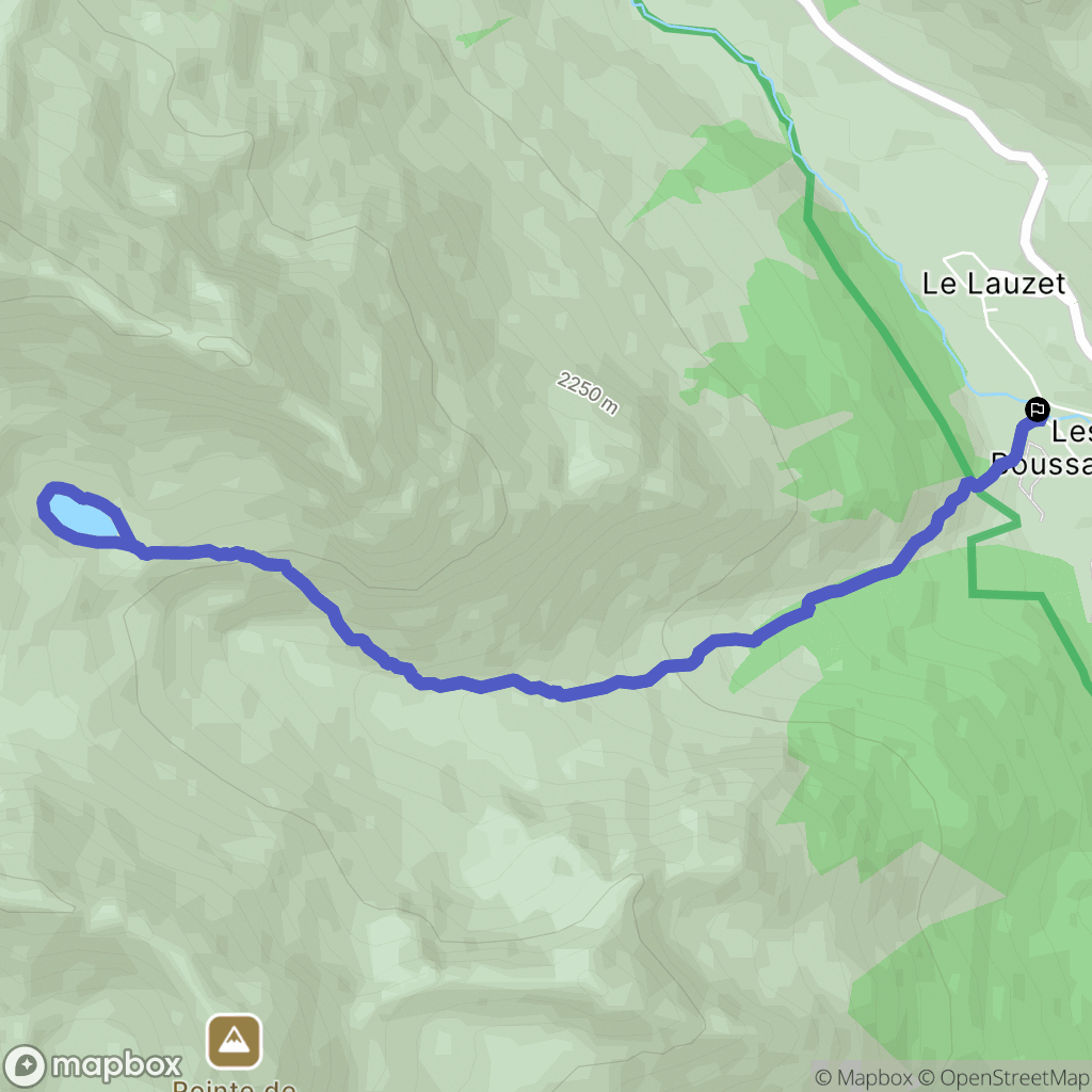 Le Monêtier-les-Bains : carte du parcours de randonnée - France