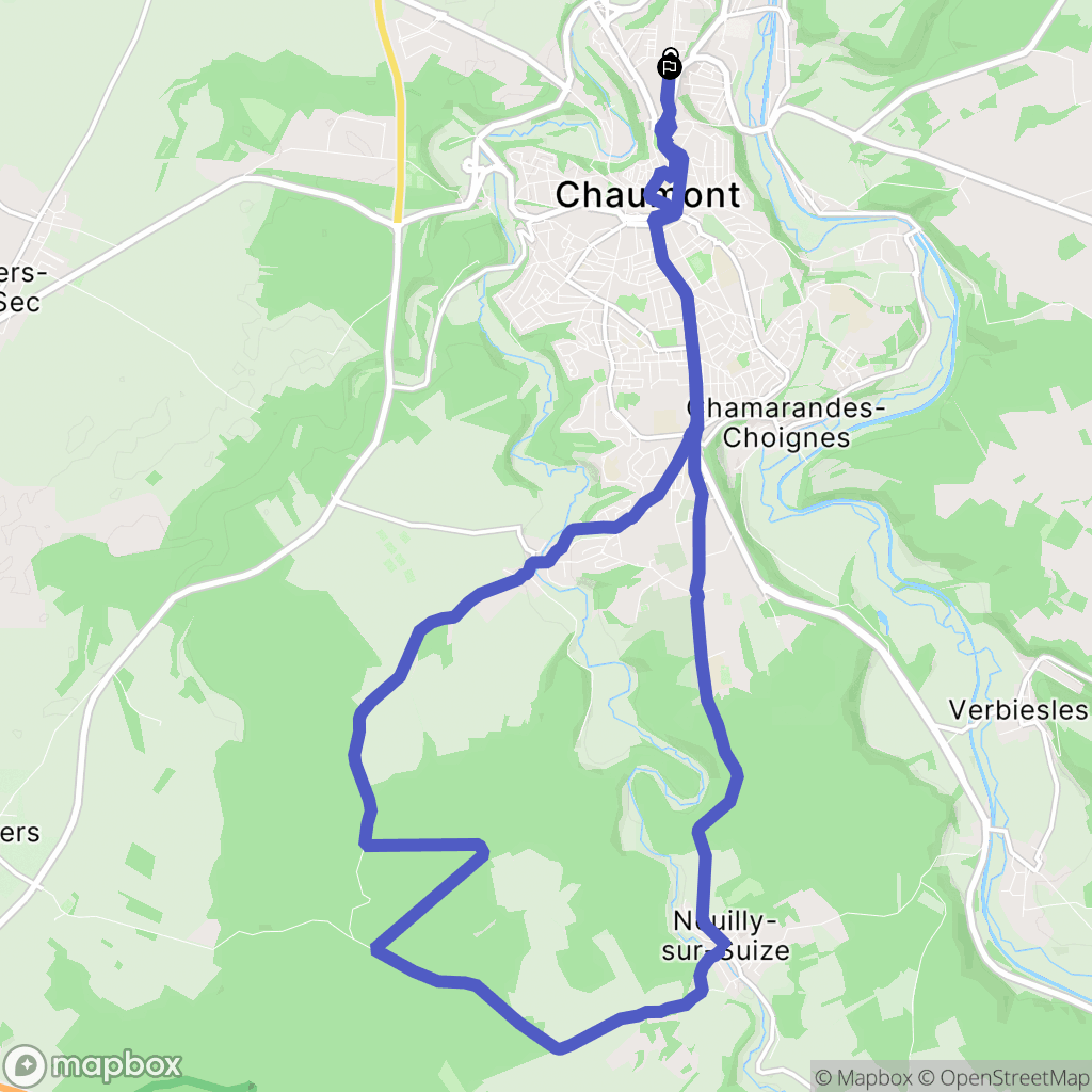Chaumont : carte du parcours de randonnée - France
