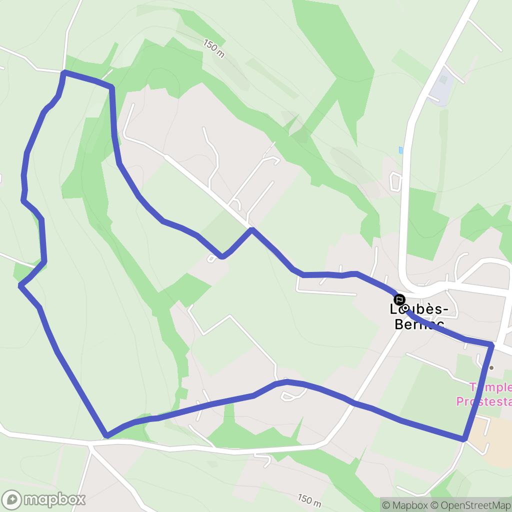 Loubès-Bernac : carte du parcours de randonnée - France