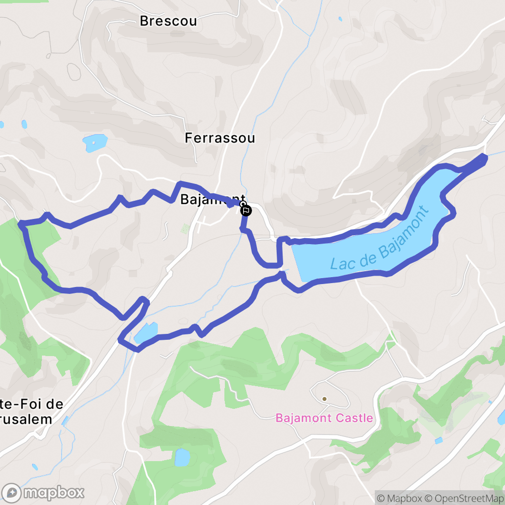 Bajamont : carte du parcours de randonnée - France