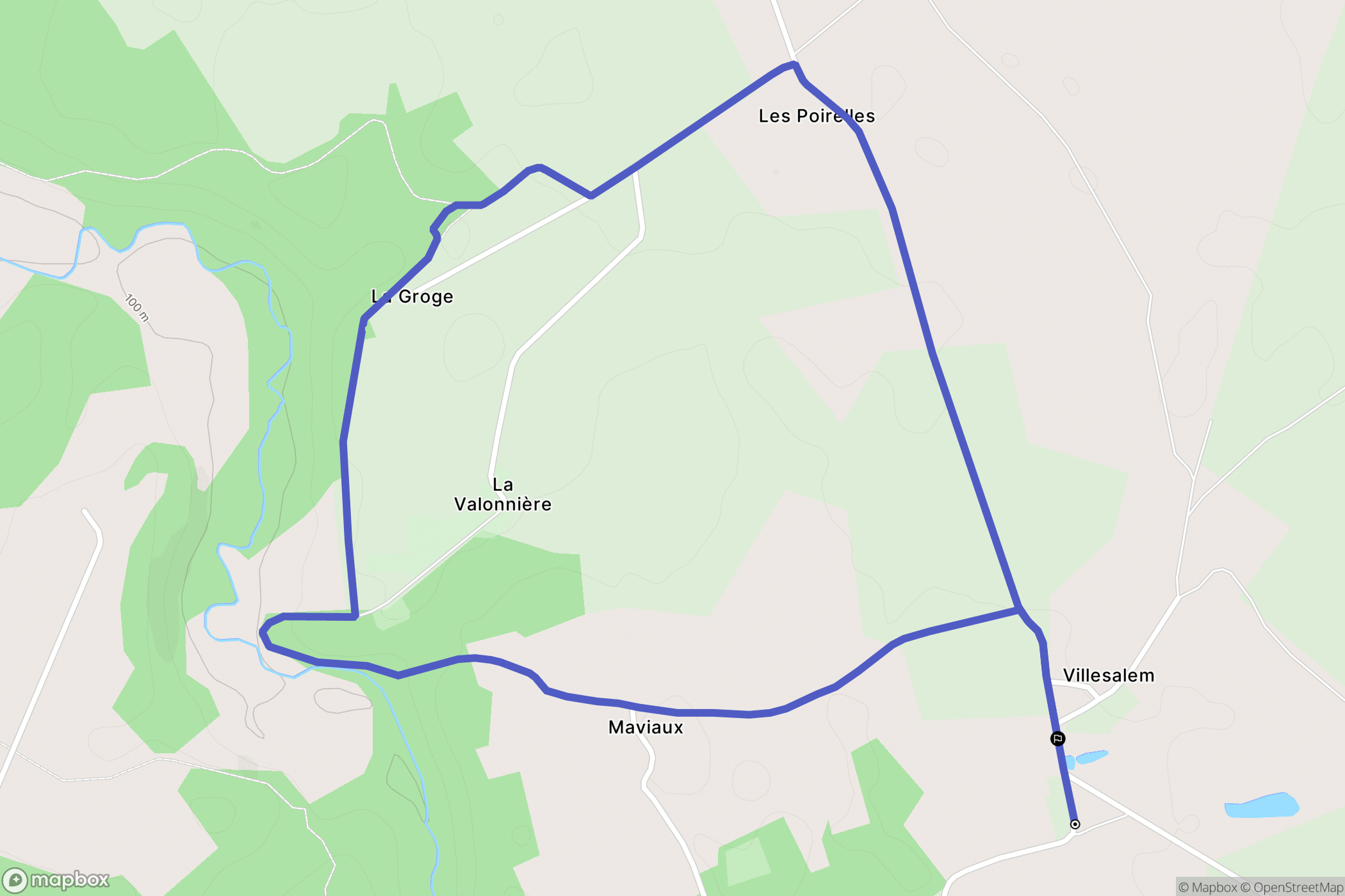 Journet : carte du parcours de randonnée - France