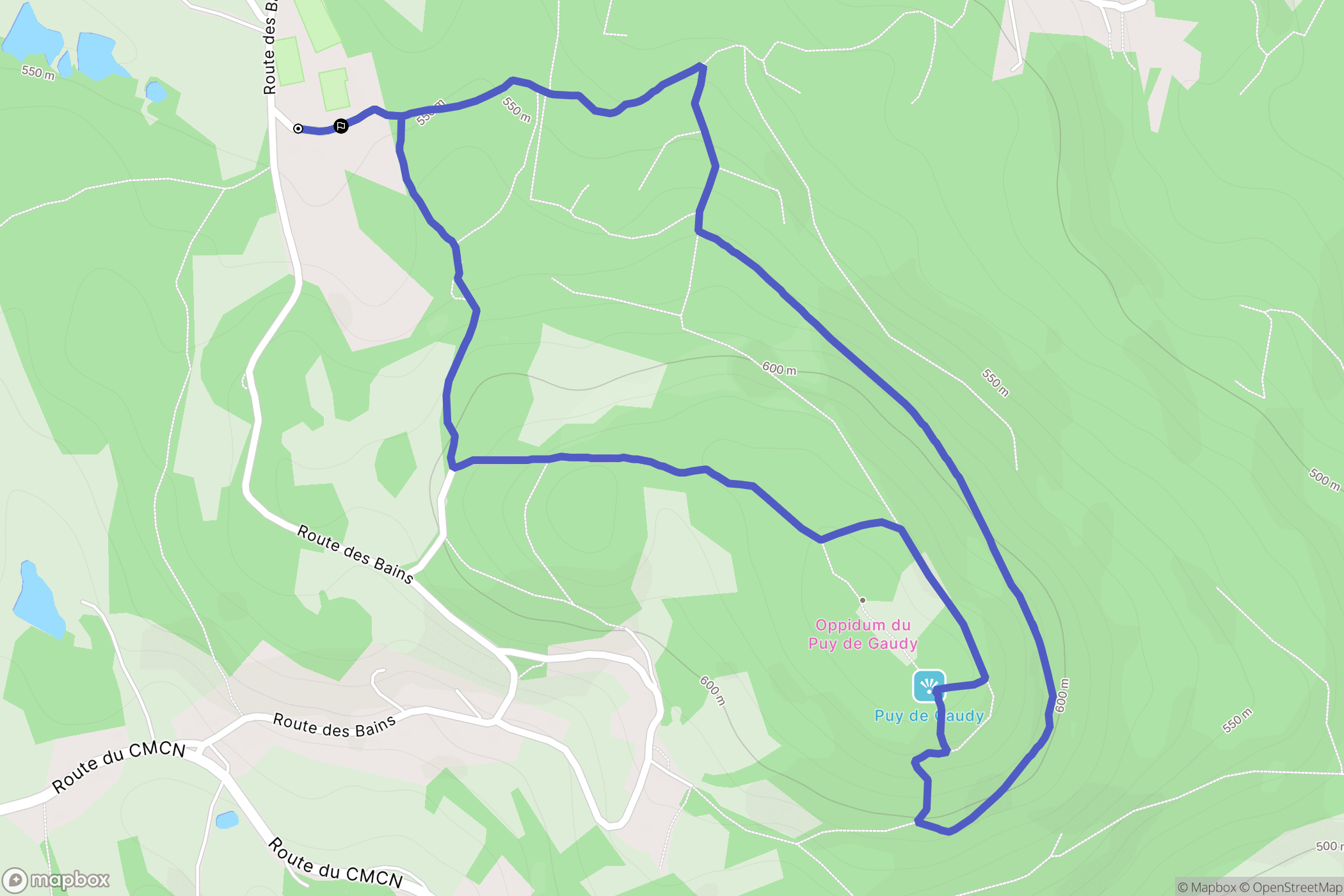 Guéret : carte du parcours de randonnée - France