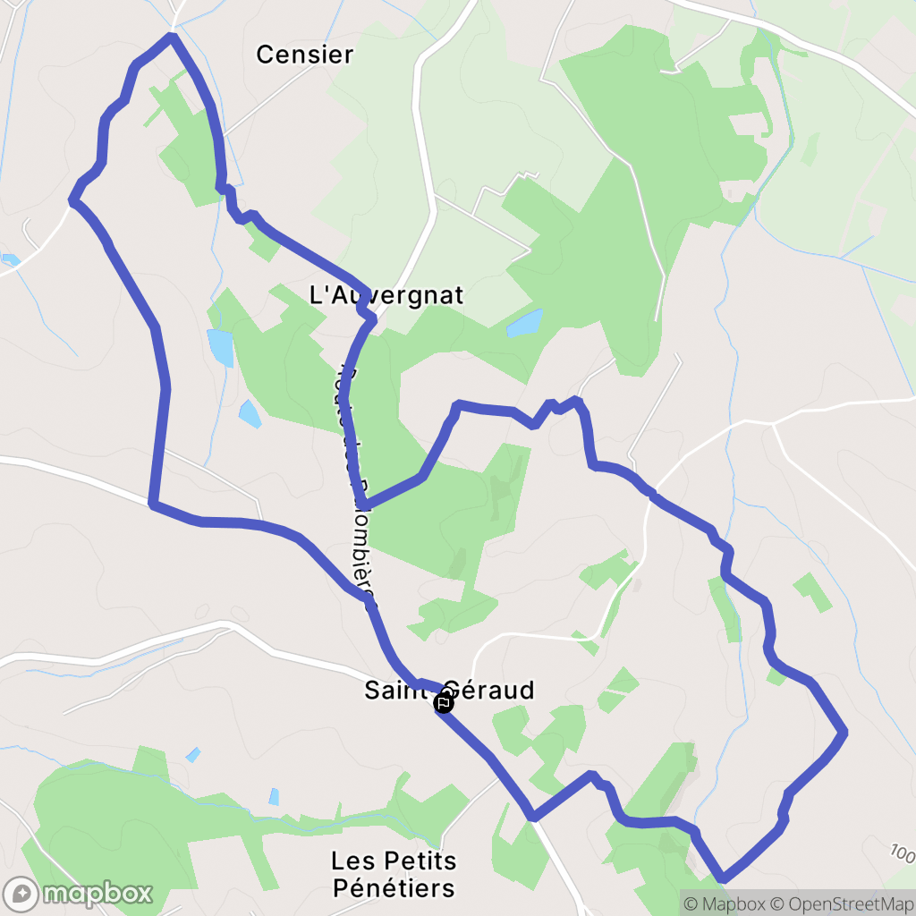 Saint-Géraud : carte du parcours de randonnée - France