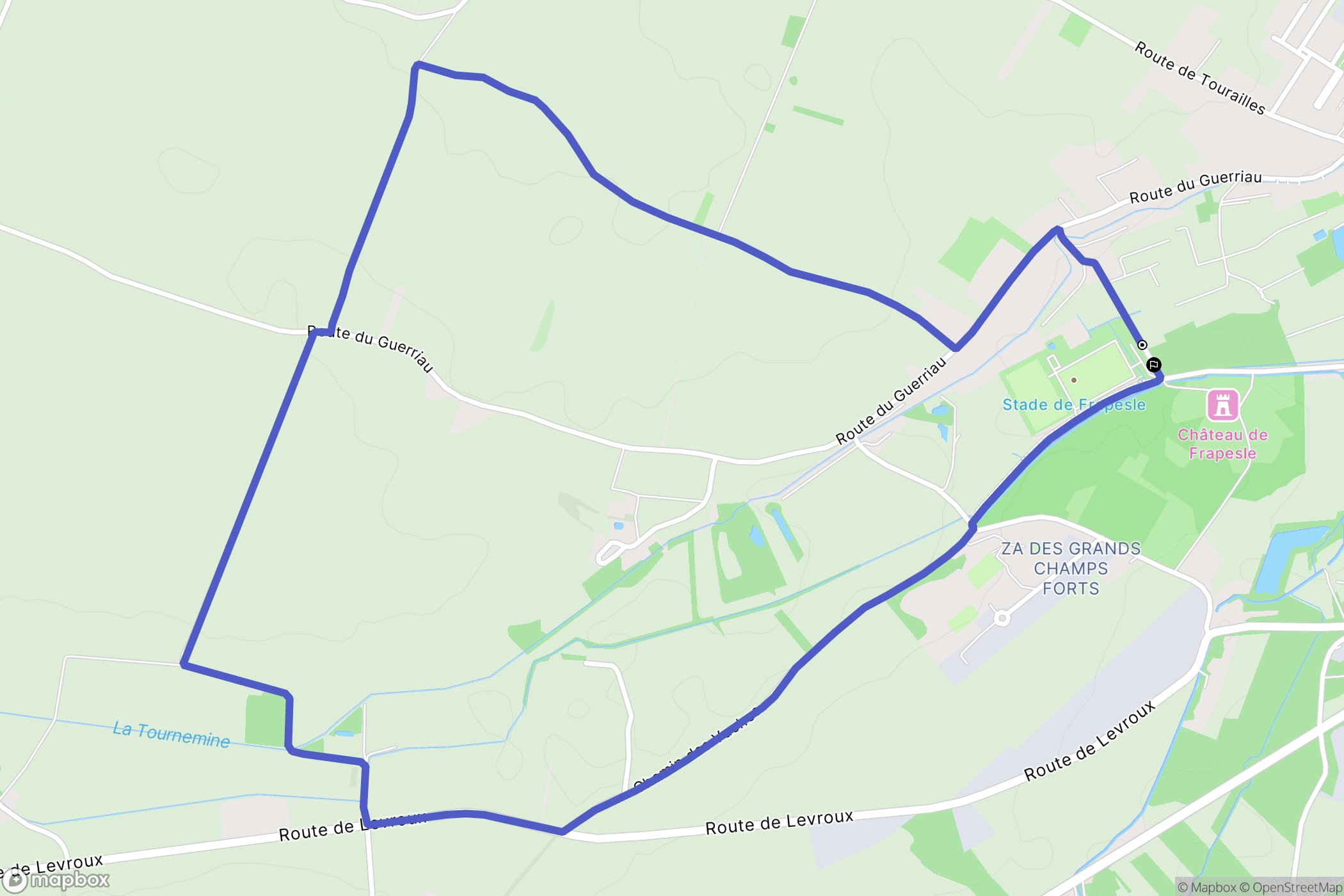 Issoudun : carte du parcours de randonnée - France