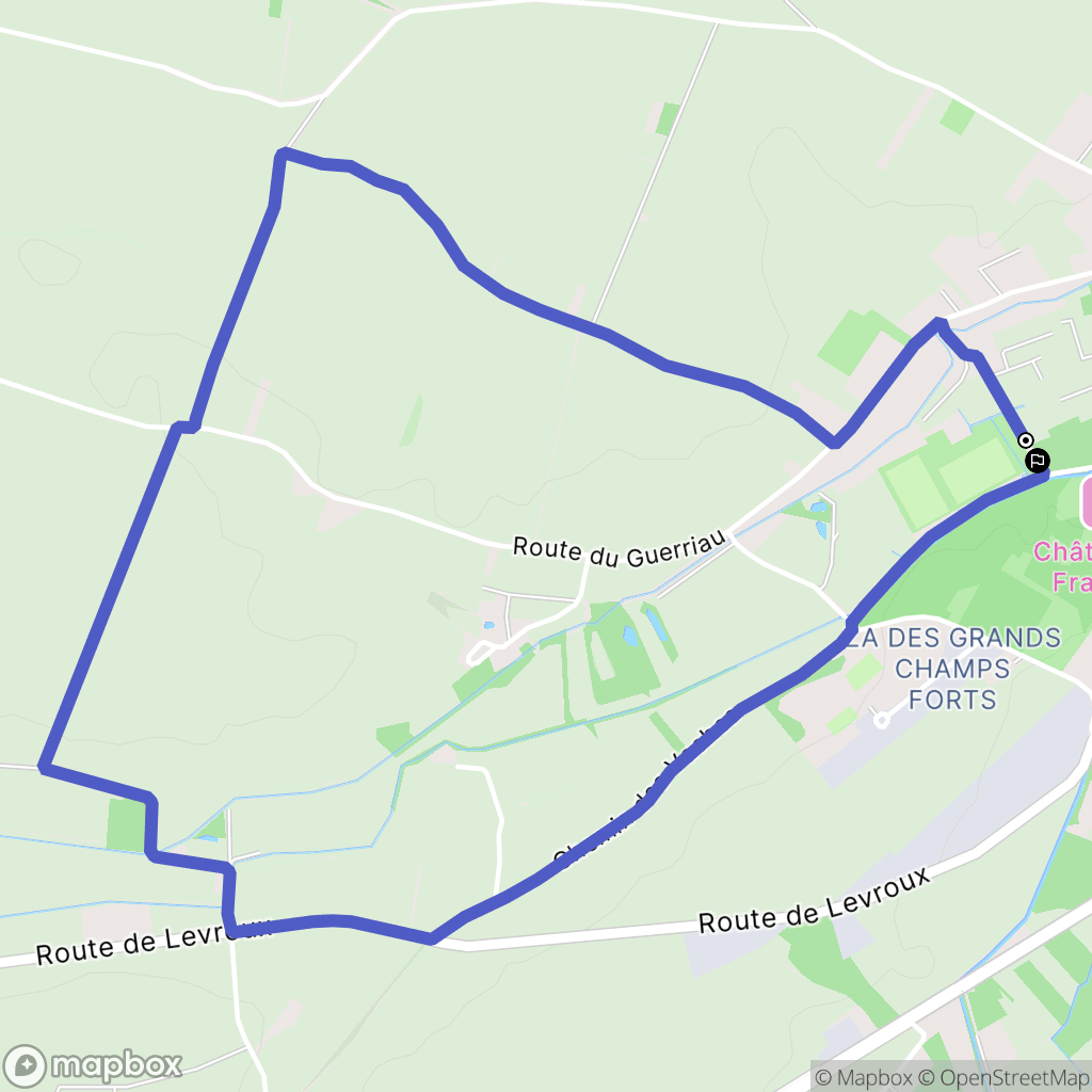 Issoudun : carte du parcours de randonnée - France