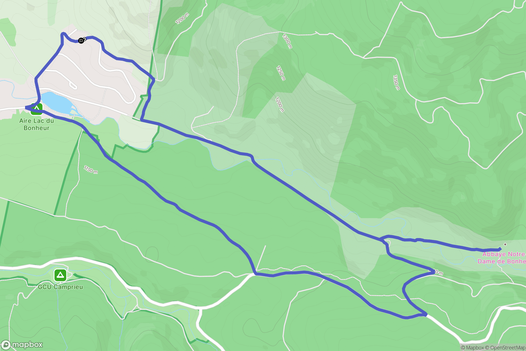 Saint-Sauveur-Camprieu : carte du parcours de randonnée - France