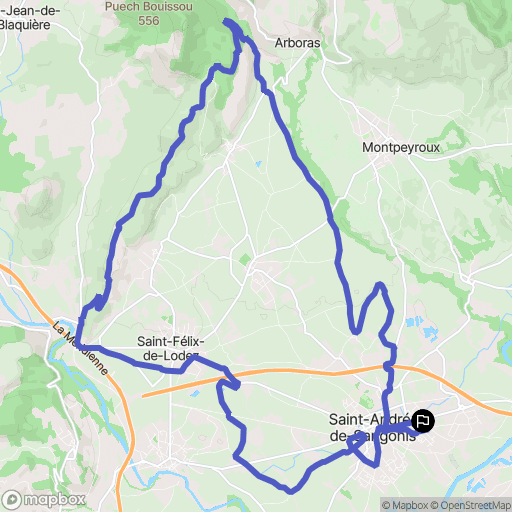 Saint-André-de-Sangonis : carte du parcours de randonnée - France