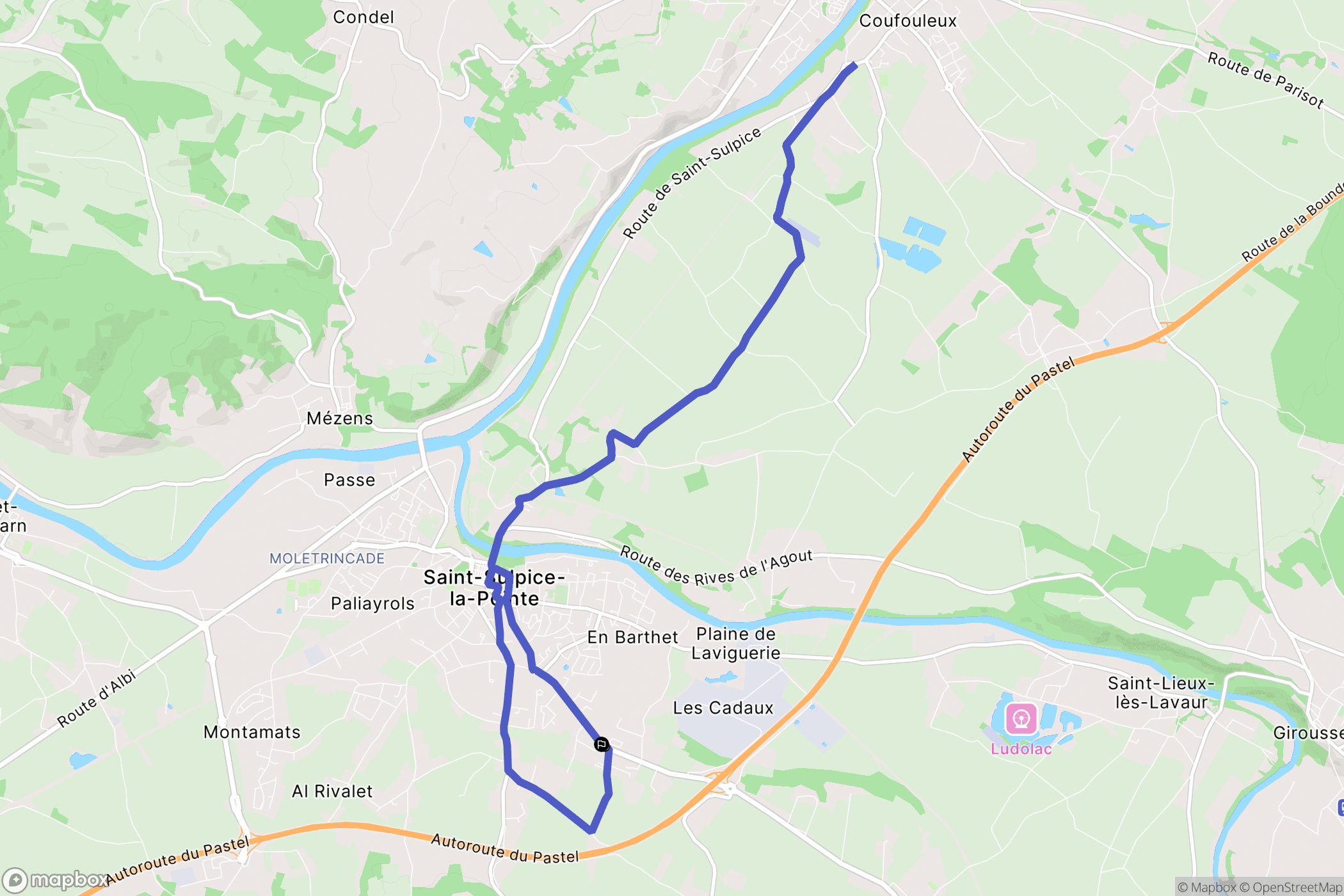 Saint-Sulpice-la-Pointe : carte du parcours de randonnée - France