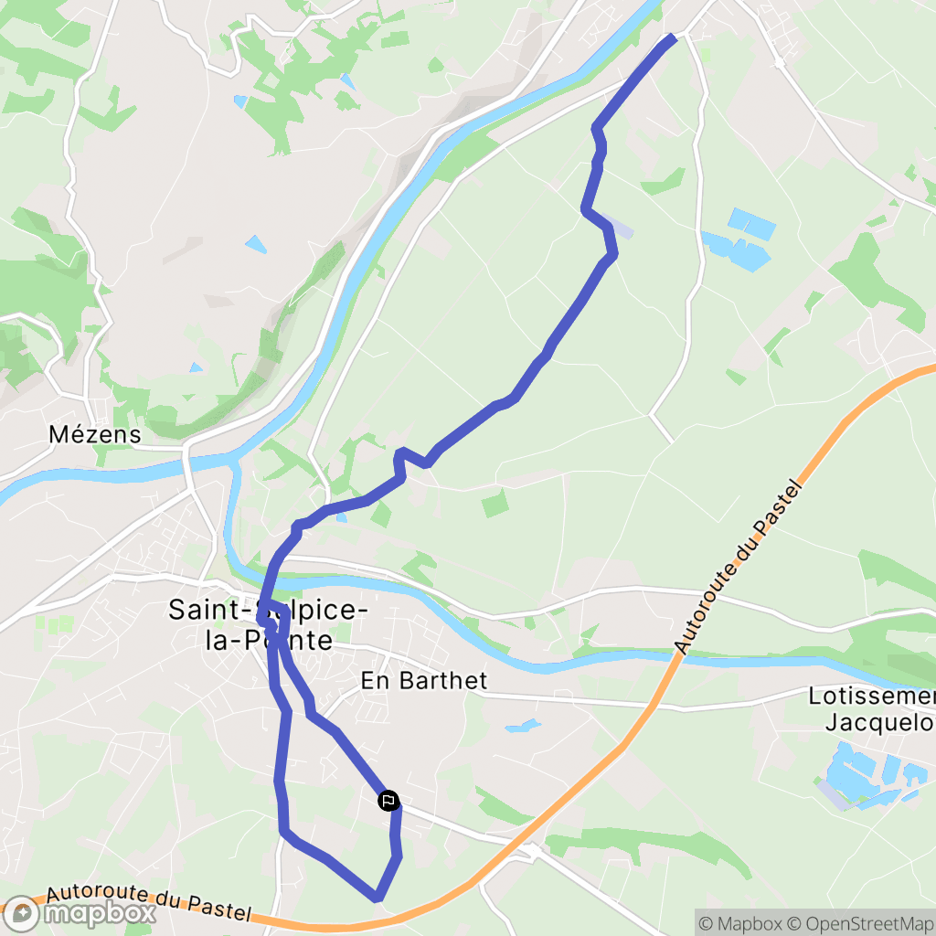 Saint-Sulpice-la-Pointe : carte du parcours de randonnée - France