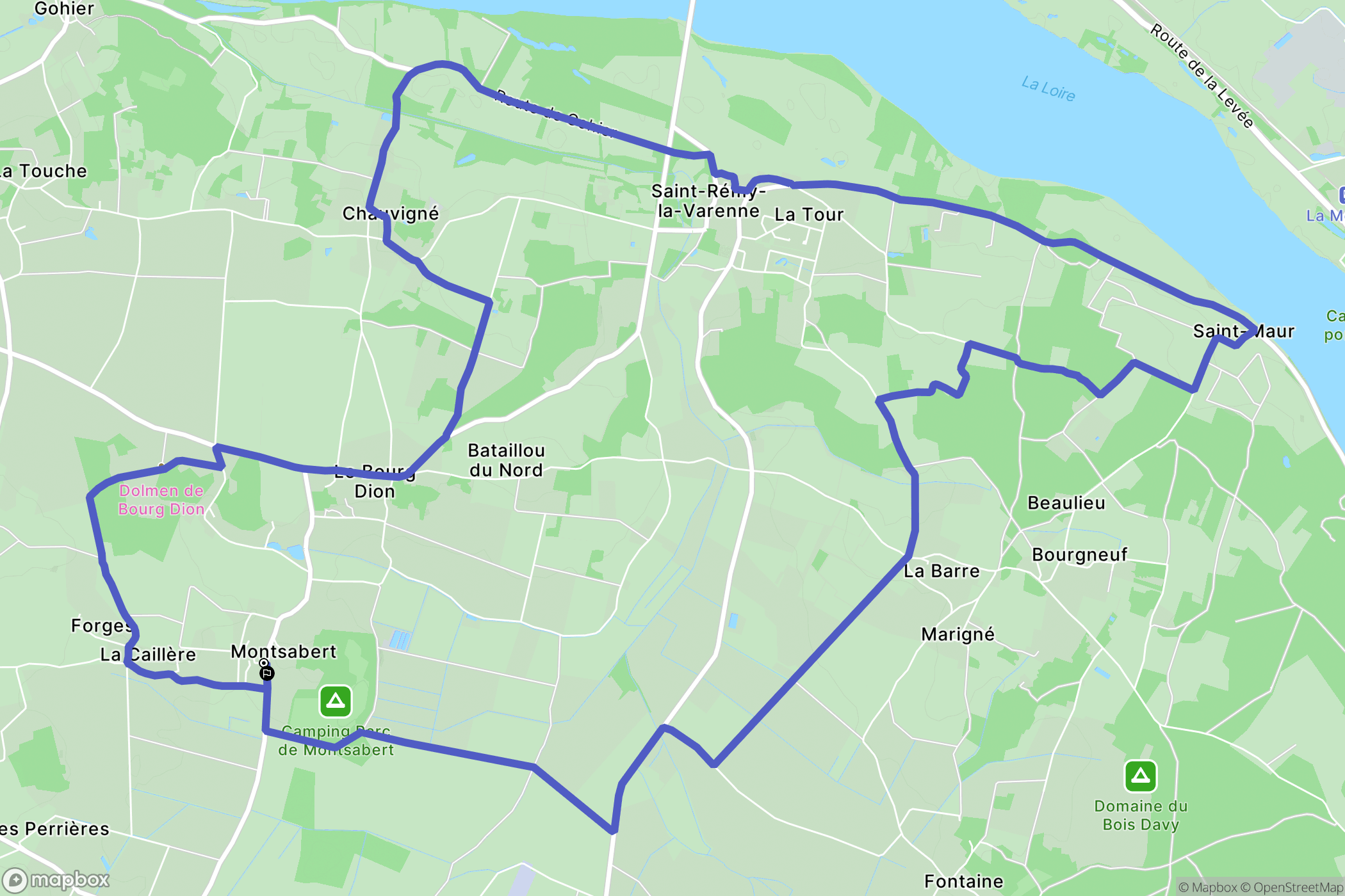 Brissac-Loire-Aubance : carte du parcours de randonnée - France