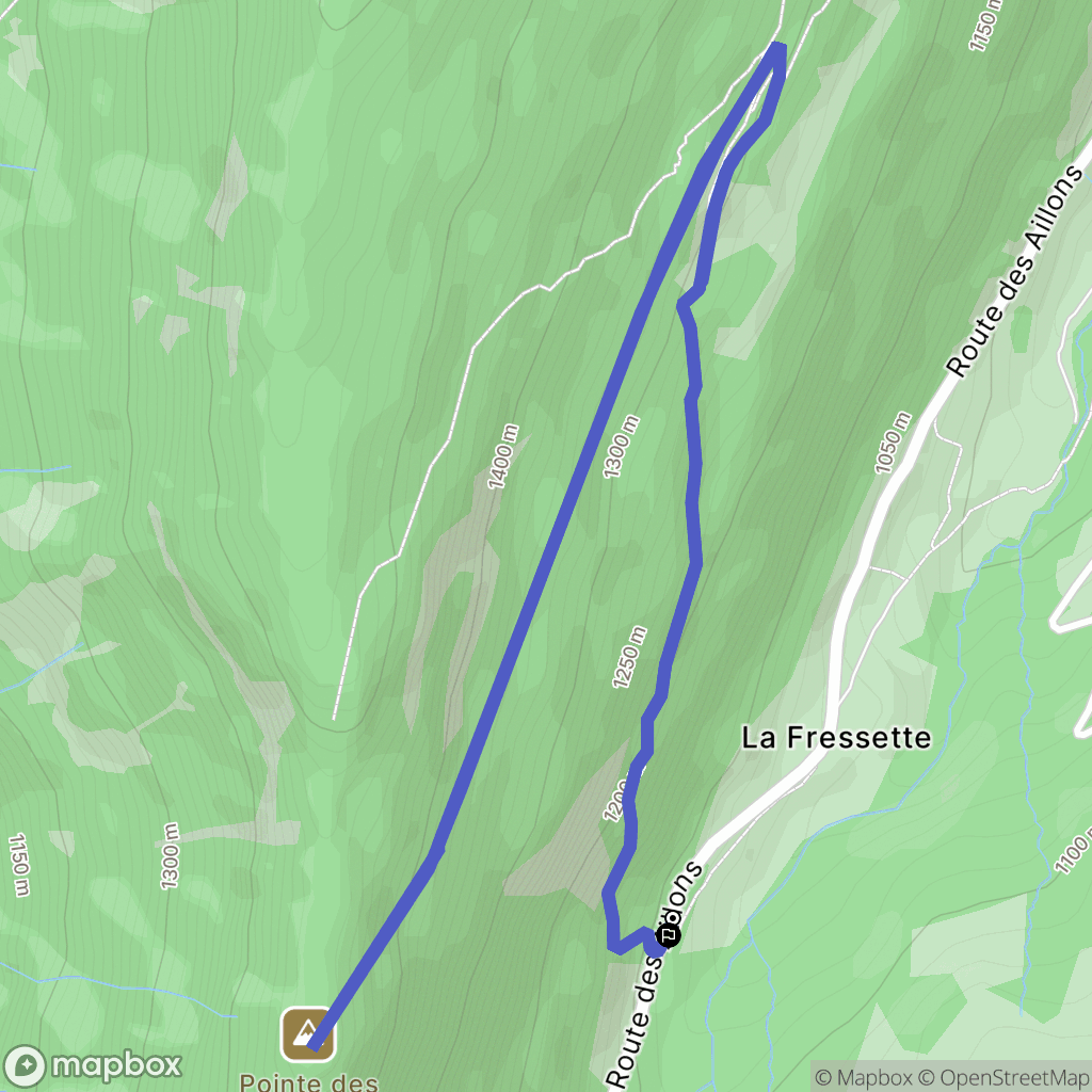 Aillon-le-Jeune : carte du parcours de randonnée - France