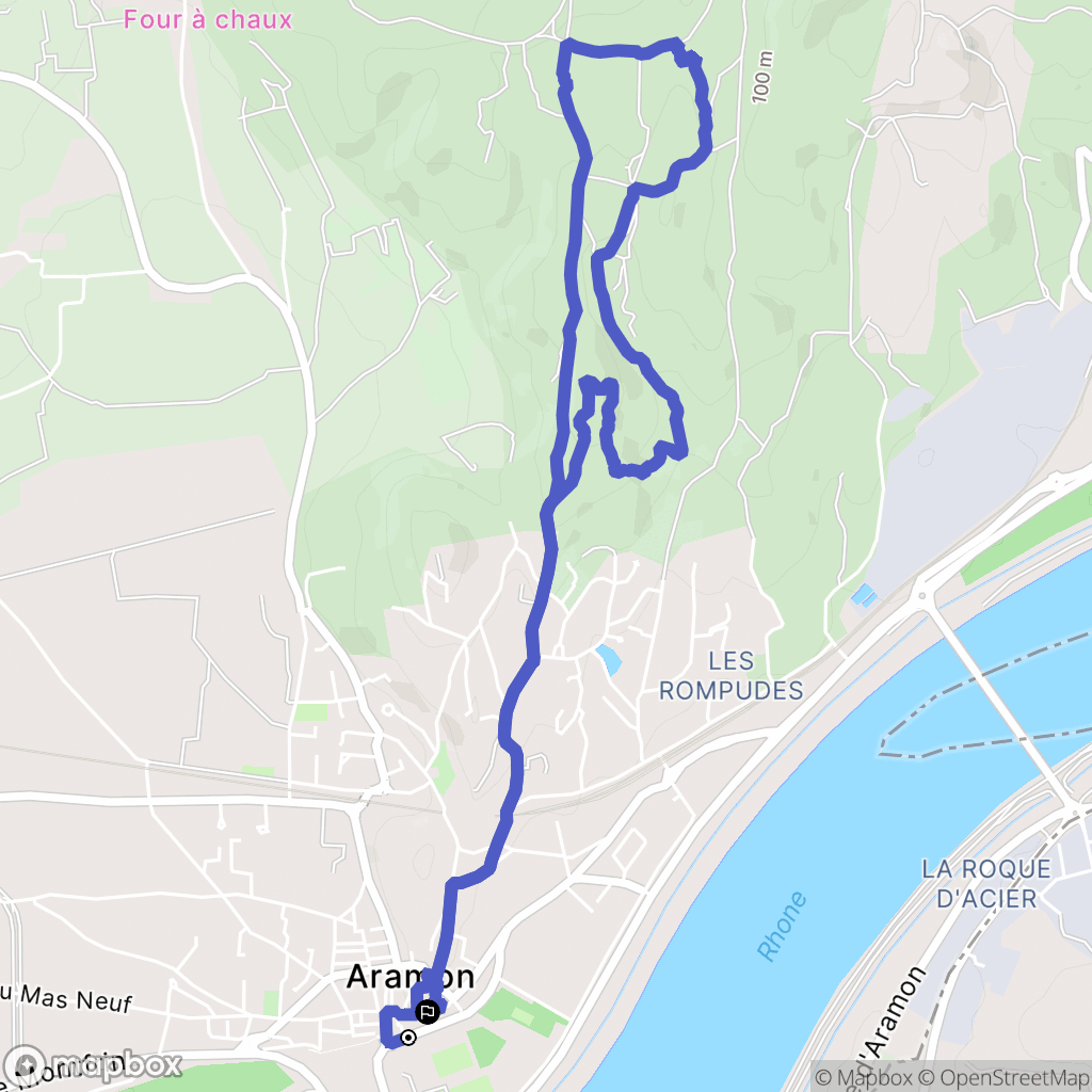 Aramon : carte du parcours de randonnée - France