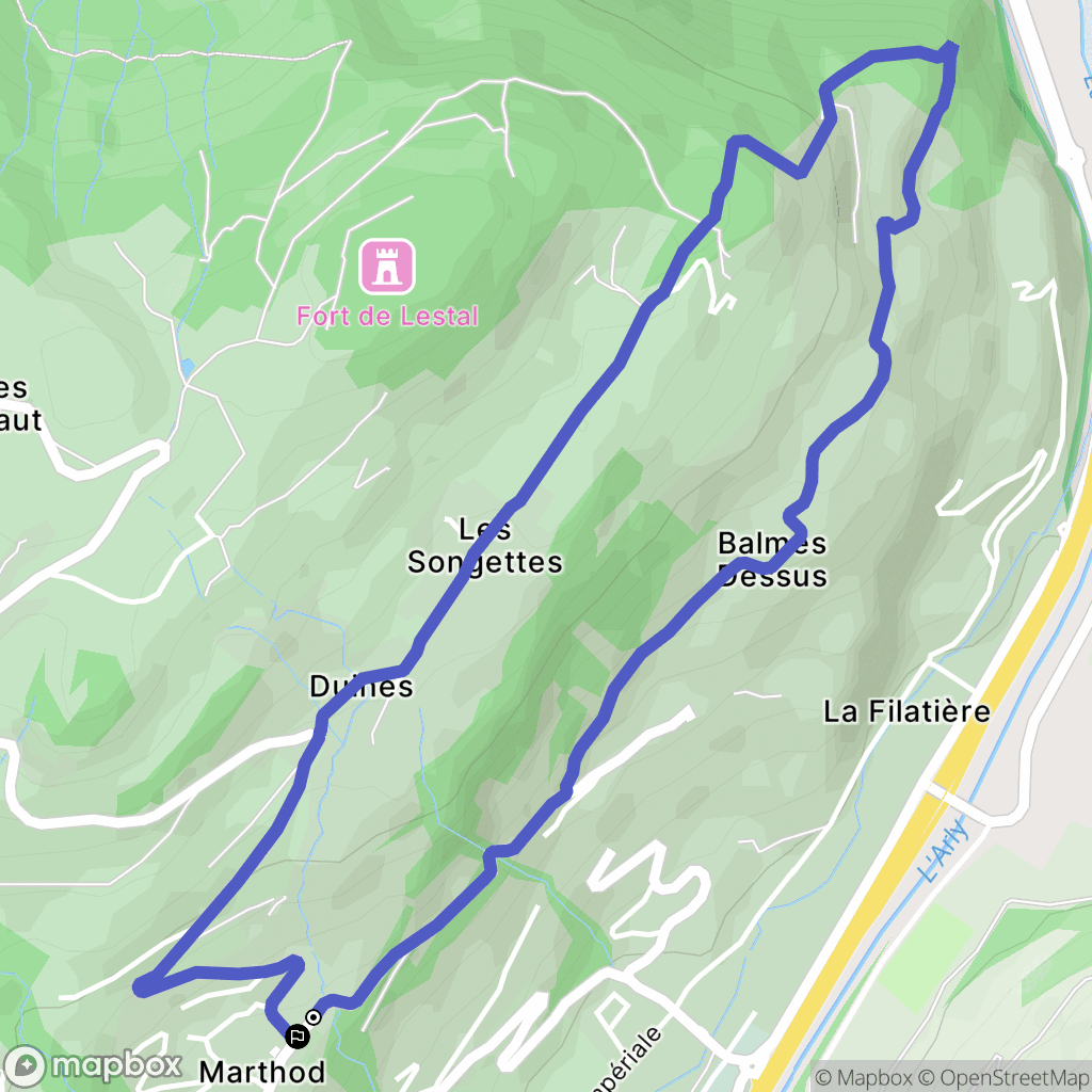 Marthod : carte du parcours de randonnée - France