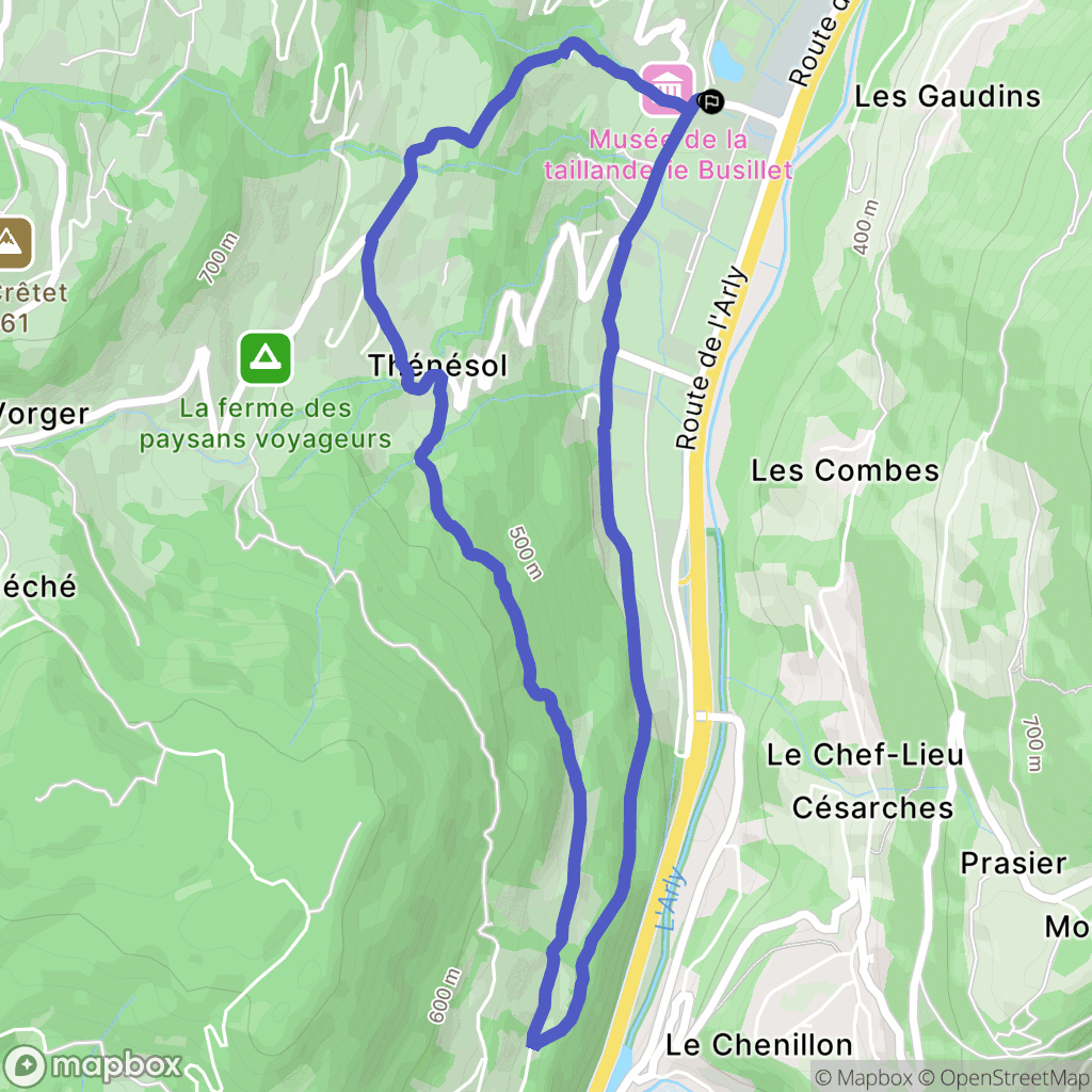 Marthod : carte du parcours de randonnée - France