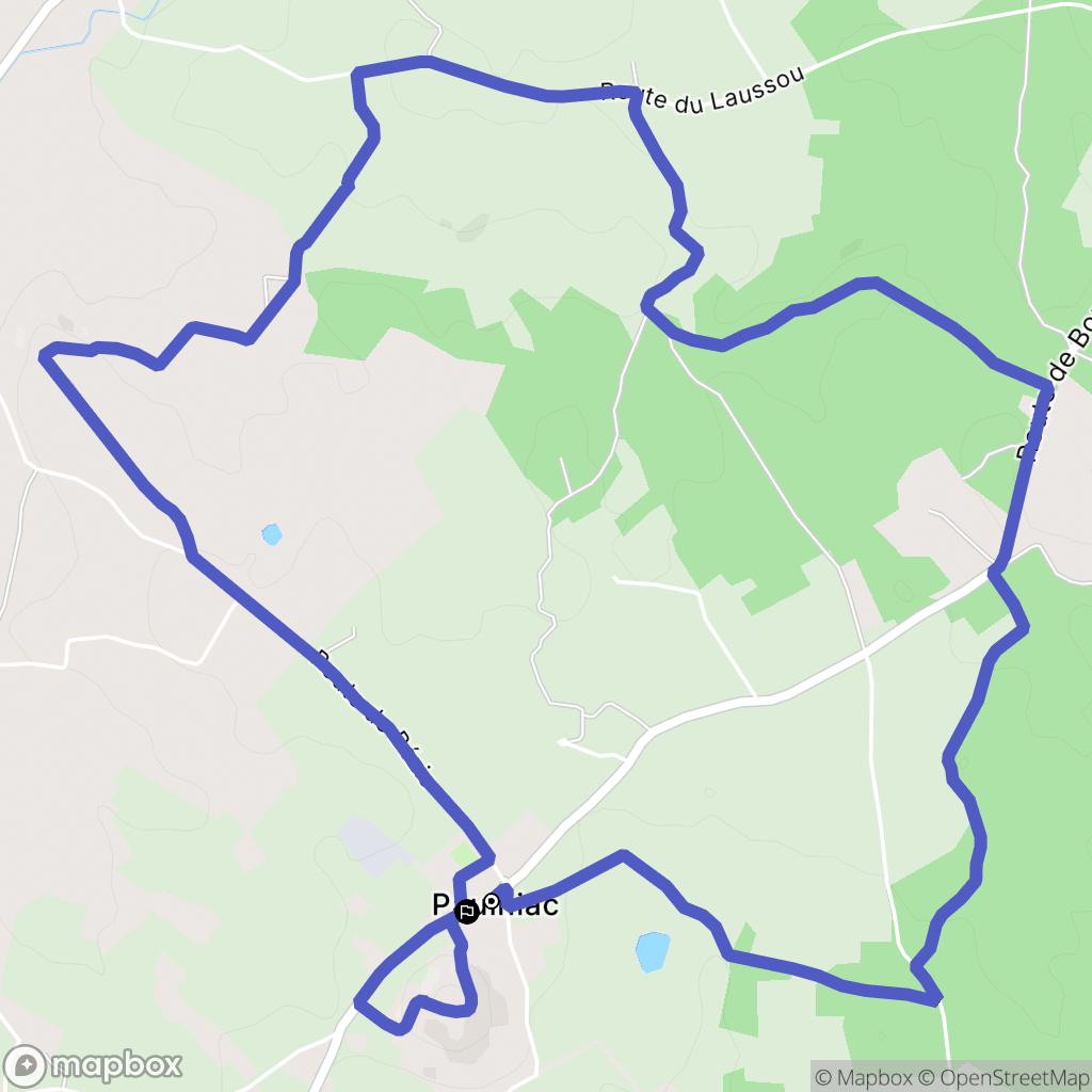 Paulhiac : carte du parcours de randonnée - France