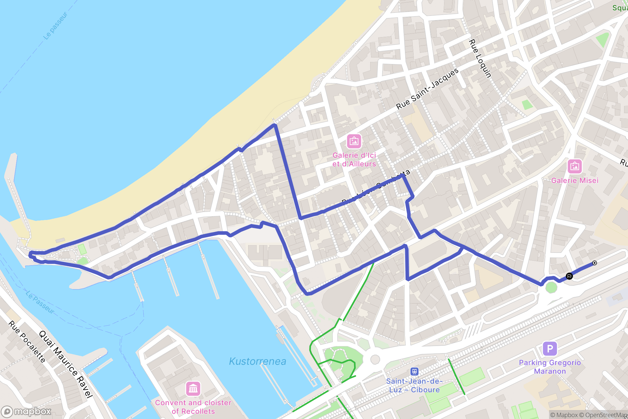 Saint-Jean-de-Luz : carte du parcours de randonnée - France