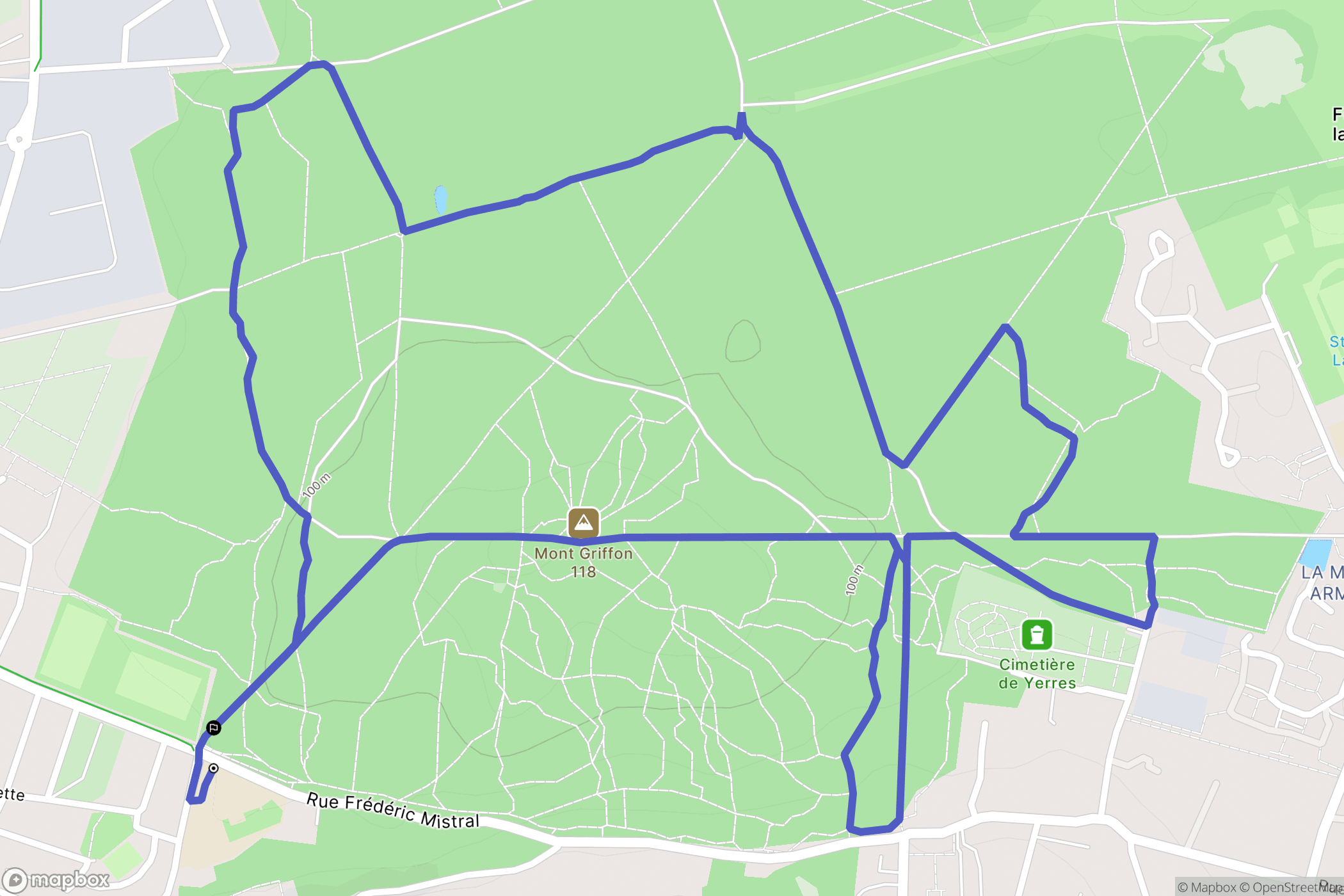 Yerres : carte du parcours de randonnée - France
