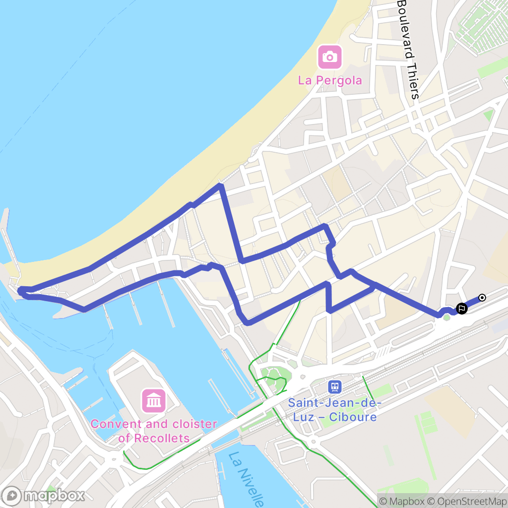 Saint-Jean-de-Luz : carte du parcours de randonnée - France