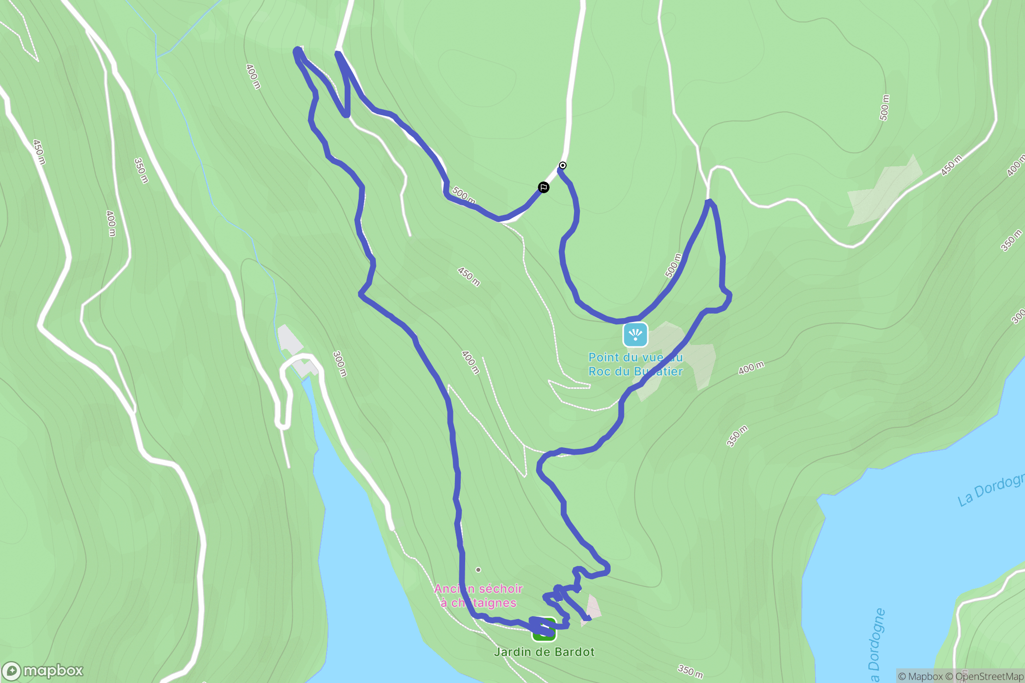Marcillac-la-Croisille : carte du parcours de randonnée - France