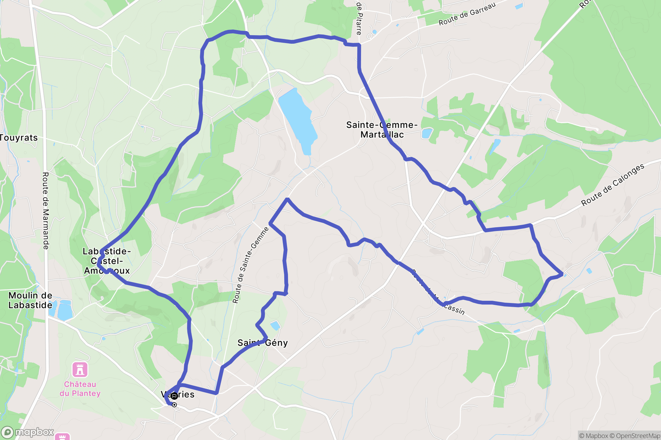 Labastide-Castel-Amouroux : carte du parcours de randonnée - France