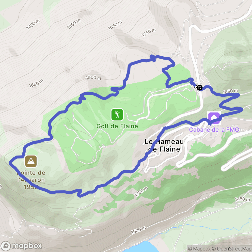 Arâches-la-Frasse : carte du parcours de randonnée - France