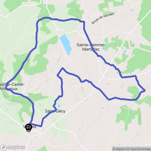 Labastide-Castel-Amouroux : carte du parcours de randonnée - France