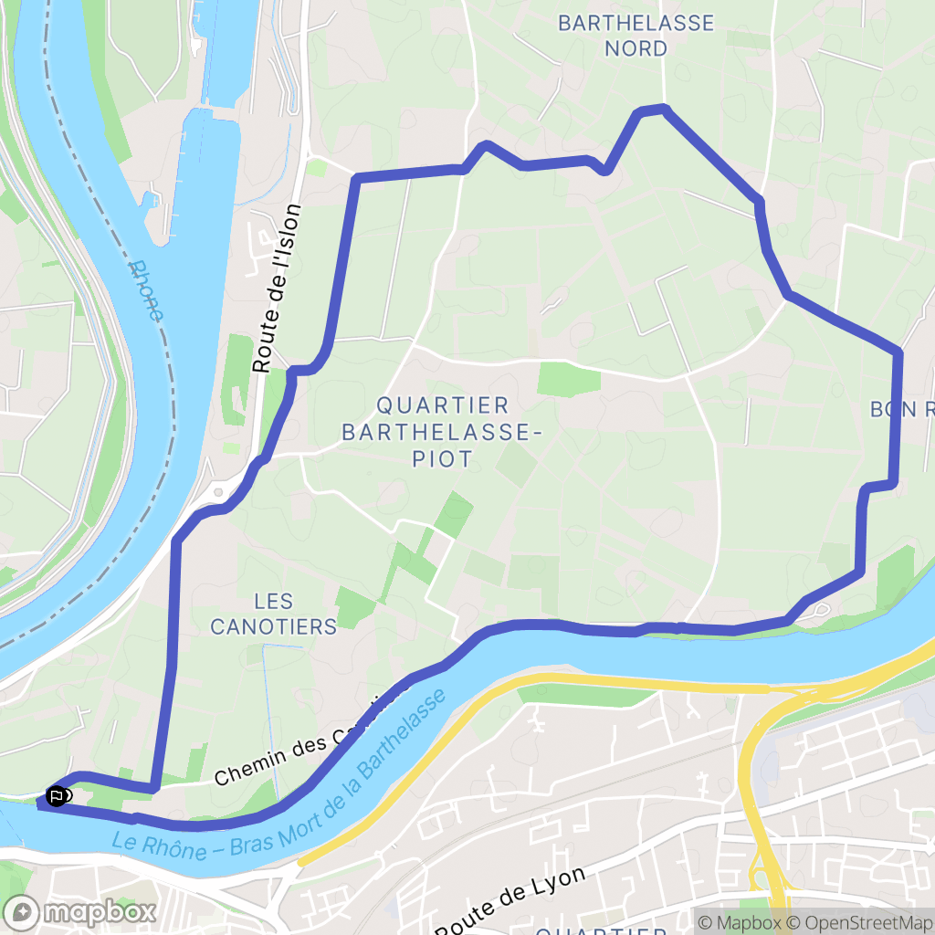 Avignon : carte du parcours de randonnée - France