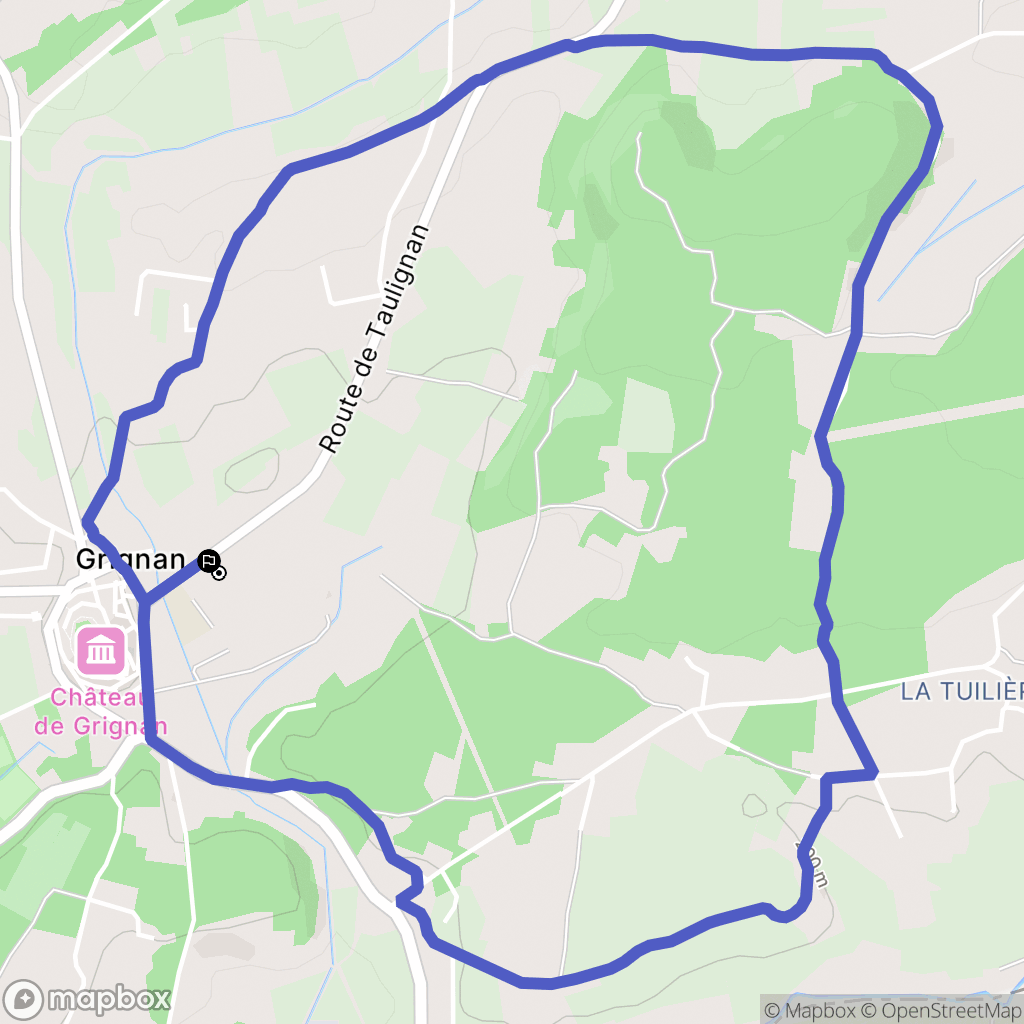 Grignan : carte du parcours de randonnée - France